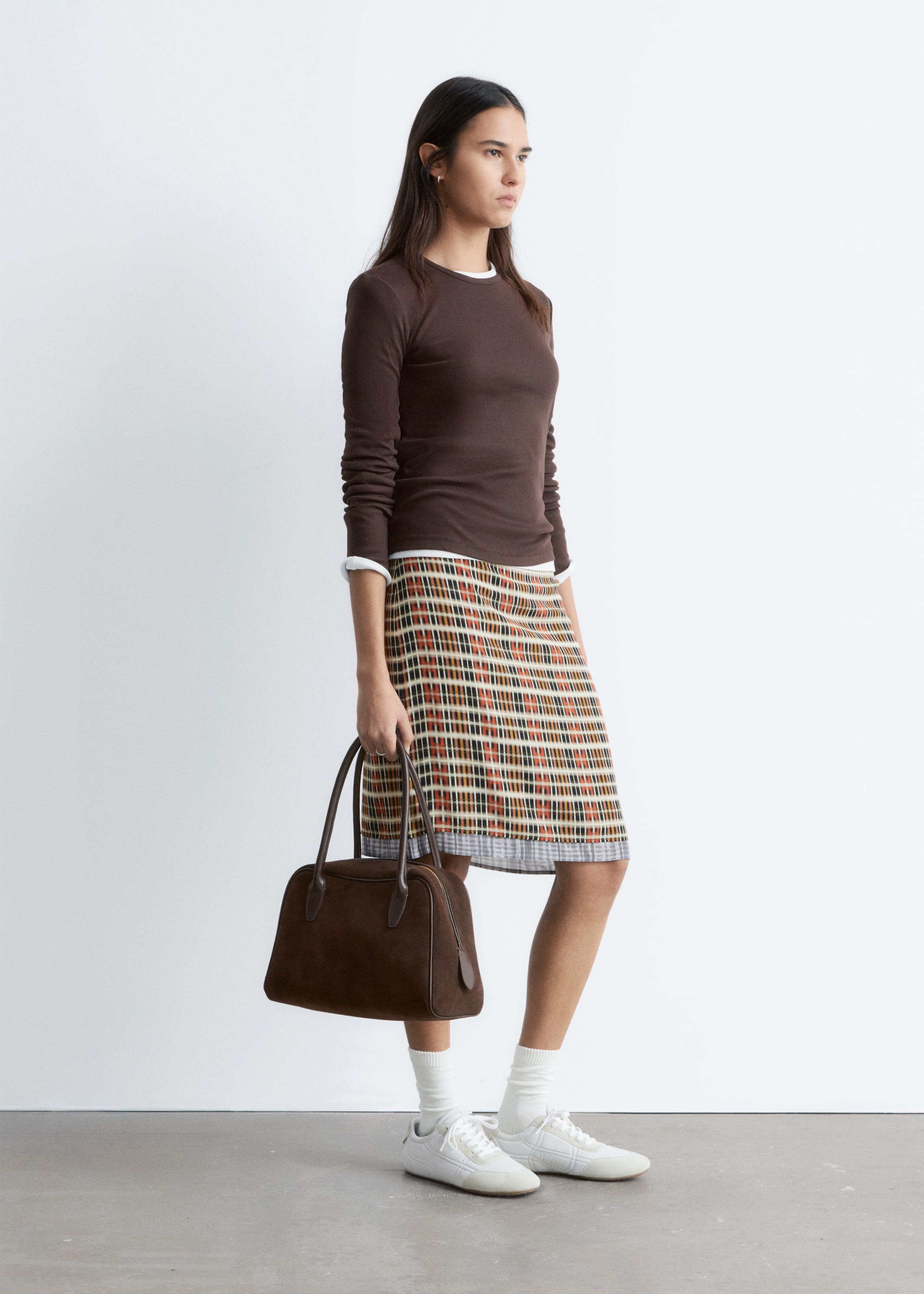 Image of Ribbed Long-Sleeve Top