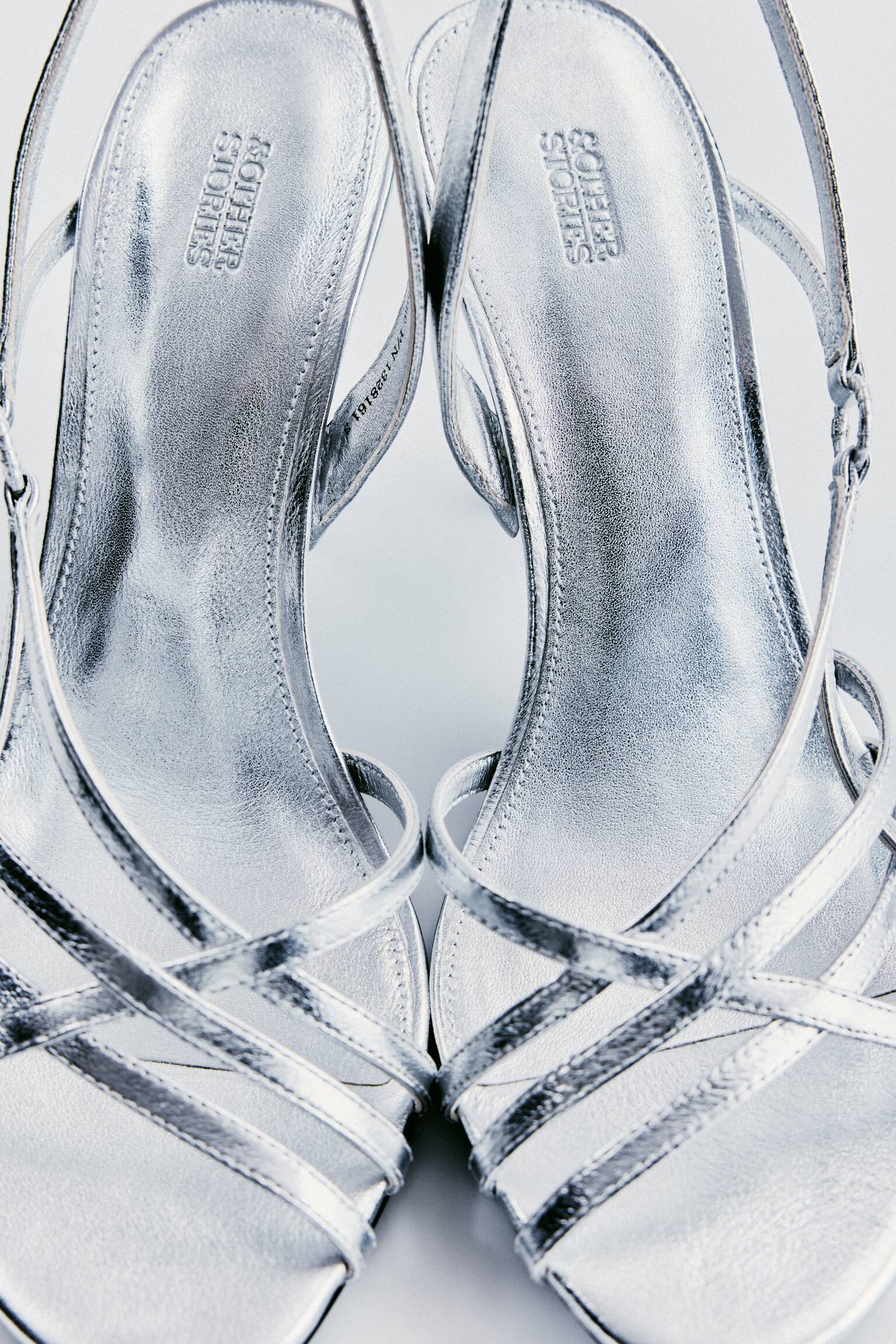 Lädersandaler med ringdetalj - Silver/Brun - 2