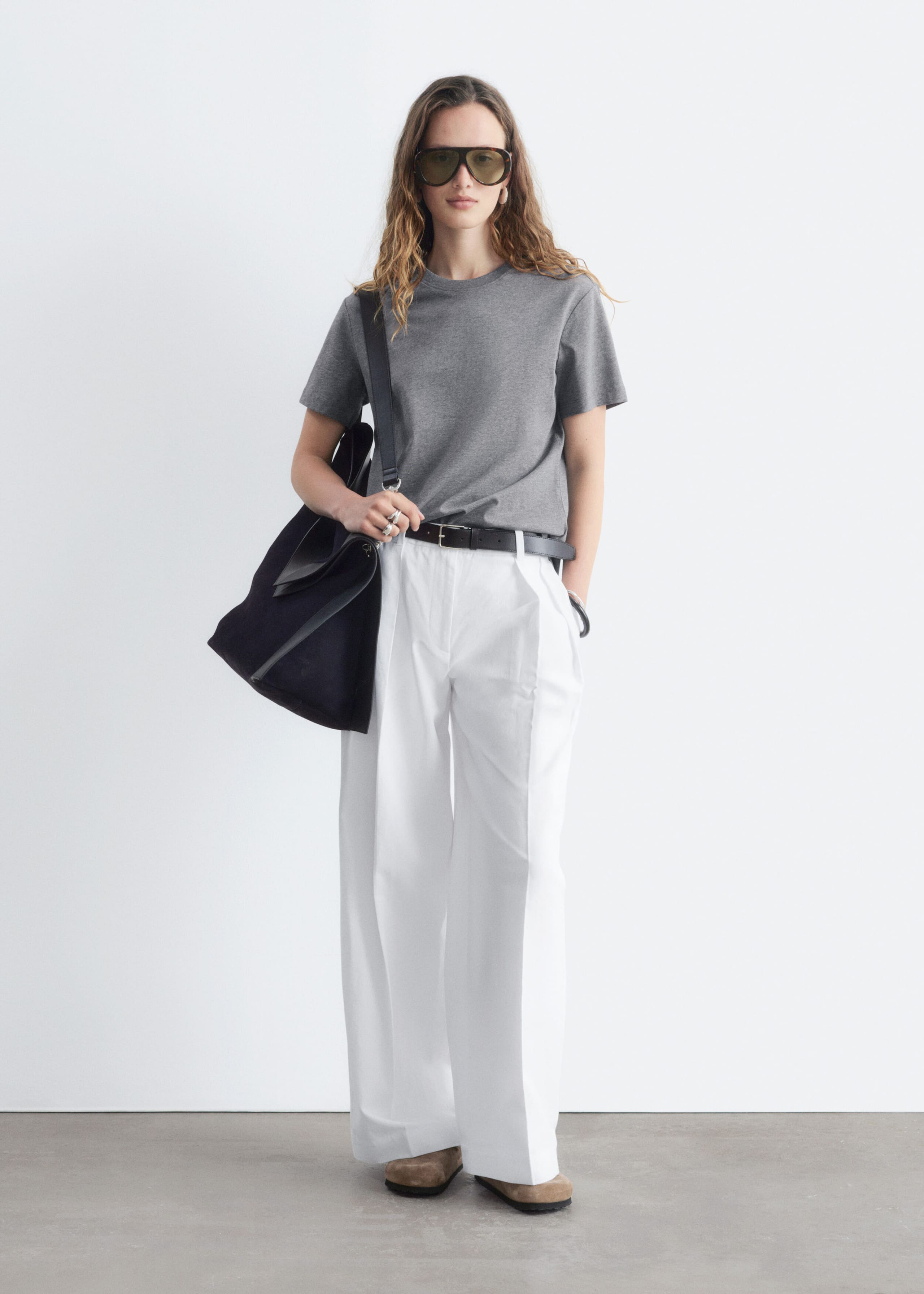 Cotton Crew-Neck T-Shirt - Grey Melange - Still Life