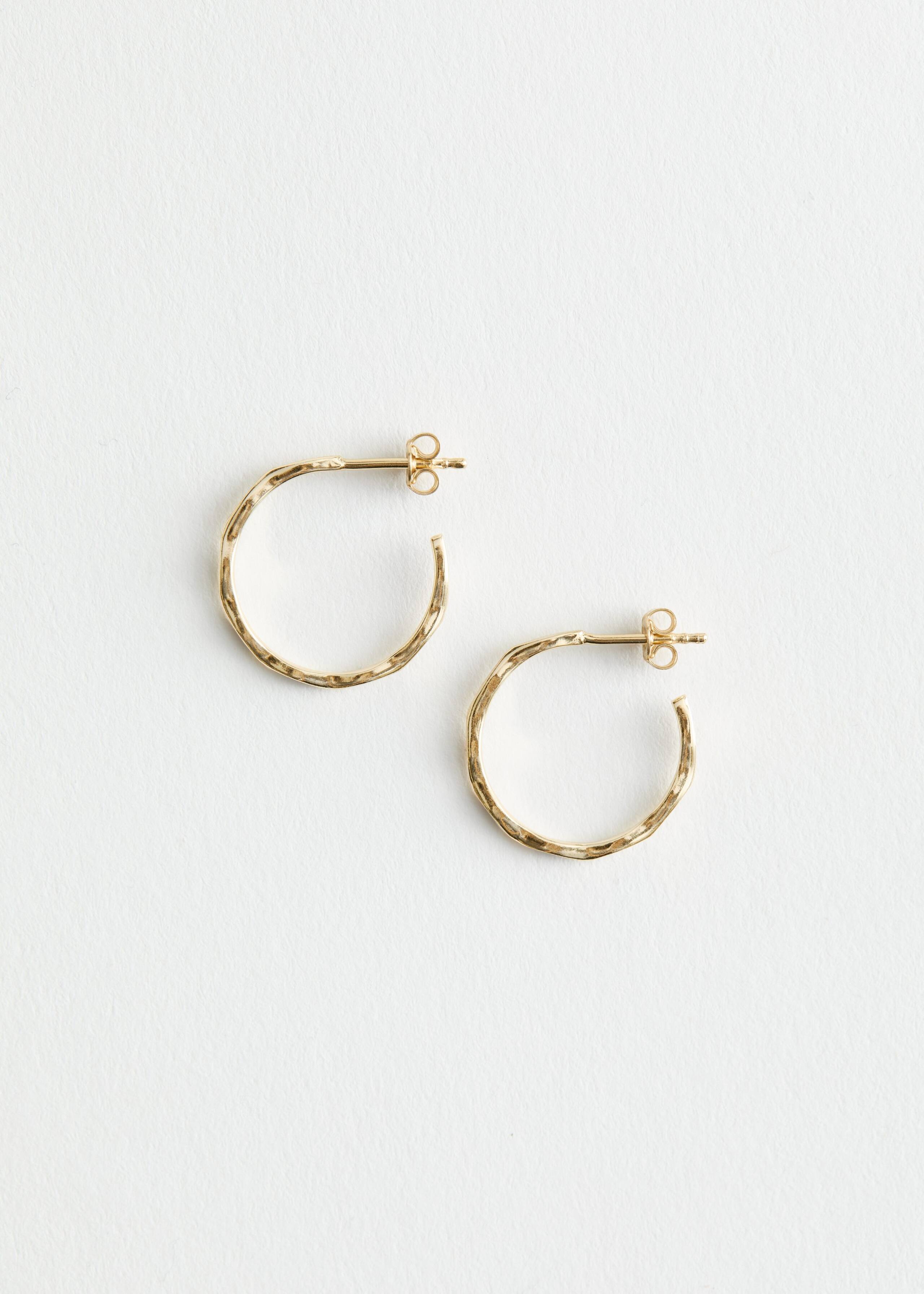 Hammered Hoop Earrings - Gold-Coloured - Still Life