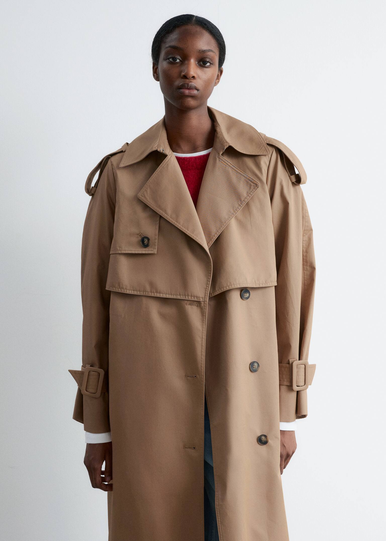 Belted Trench Coat - Beige/Khaki - 6