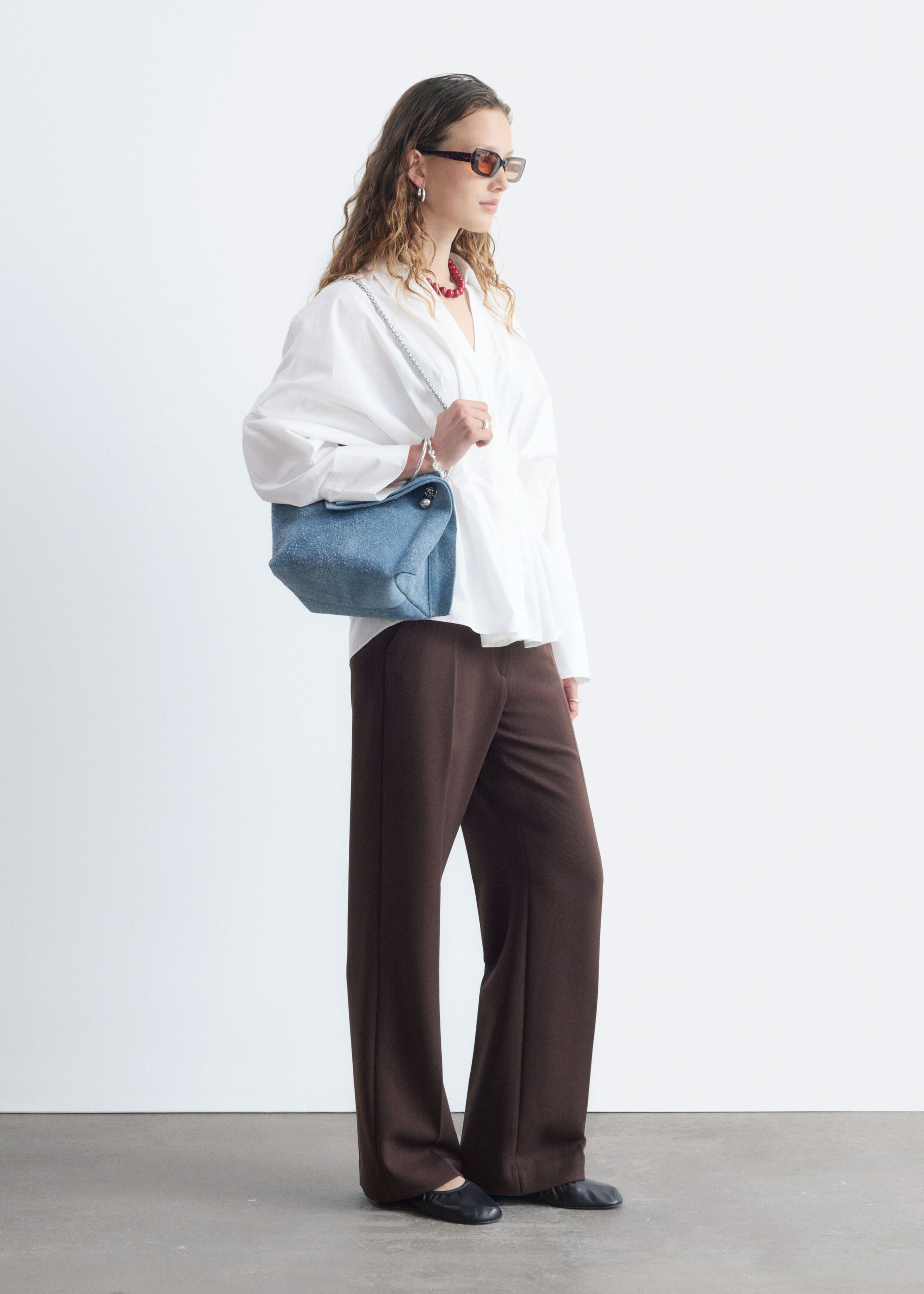 Tailored Press Crease Trousers - Dark Brown - Lookbook