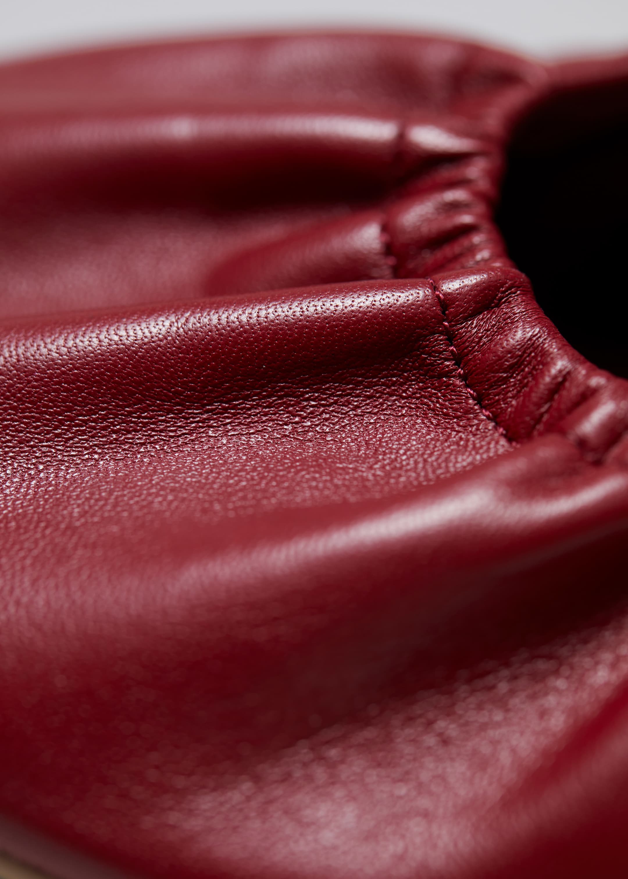 View larger image: Ruched Leather Ballet Flats - Burgundy - Ladies | H&M GB 3