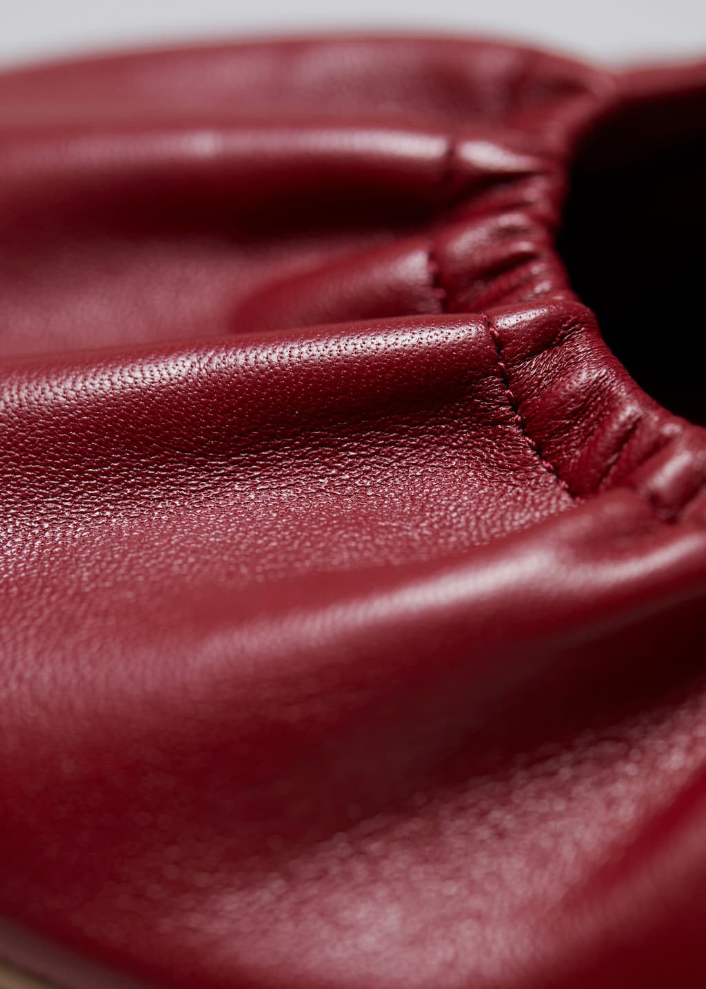 Ruched Leather Ballet Flats - {{variantName}} - Descriptive Detail