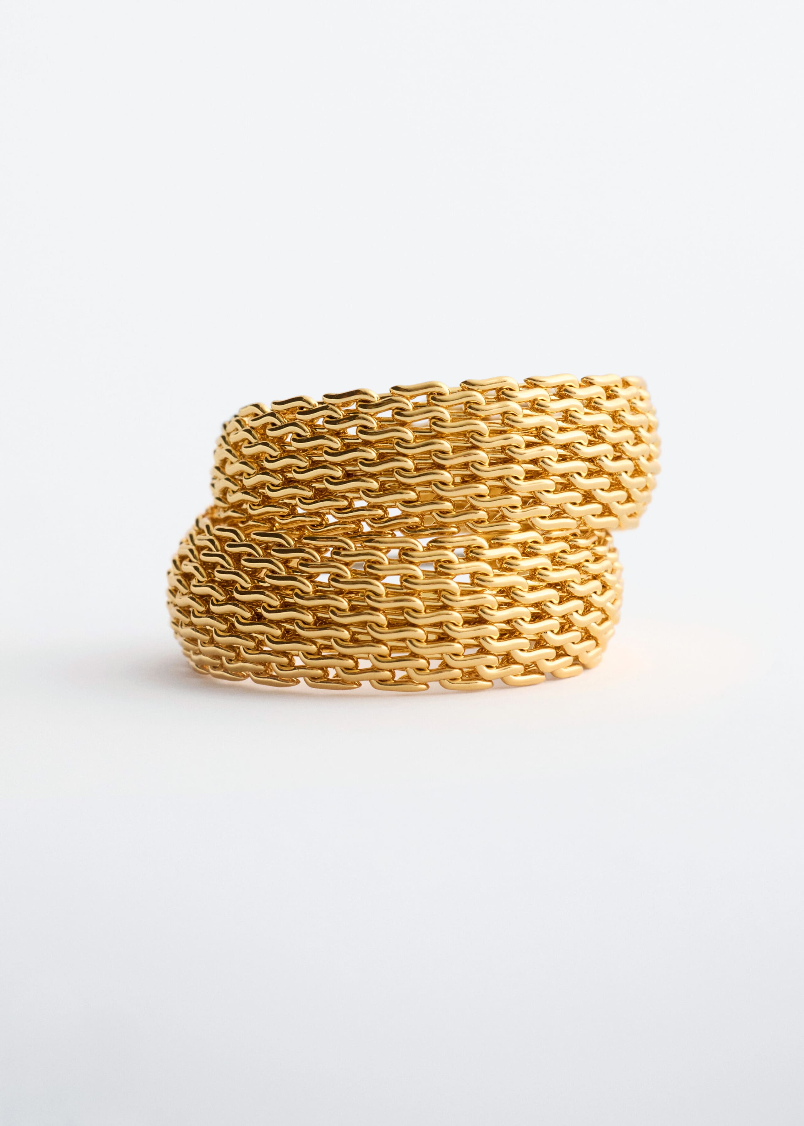 Chain-Inspired Brass Hoops - {{variantName}} - Descriptive Detail