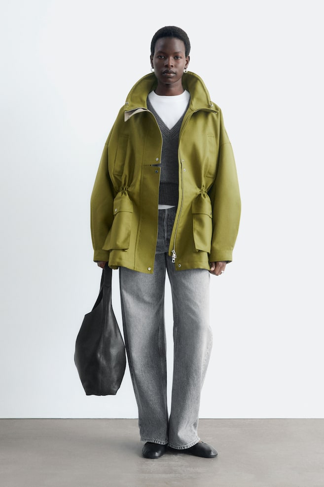 Utility-Jacke mit Oversized-Passform - Grün - 1