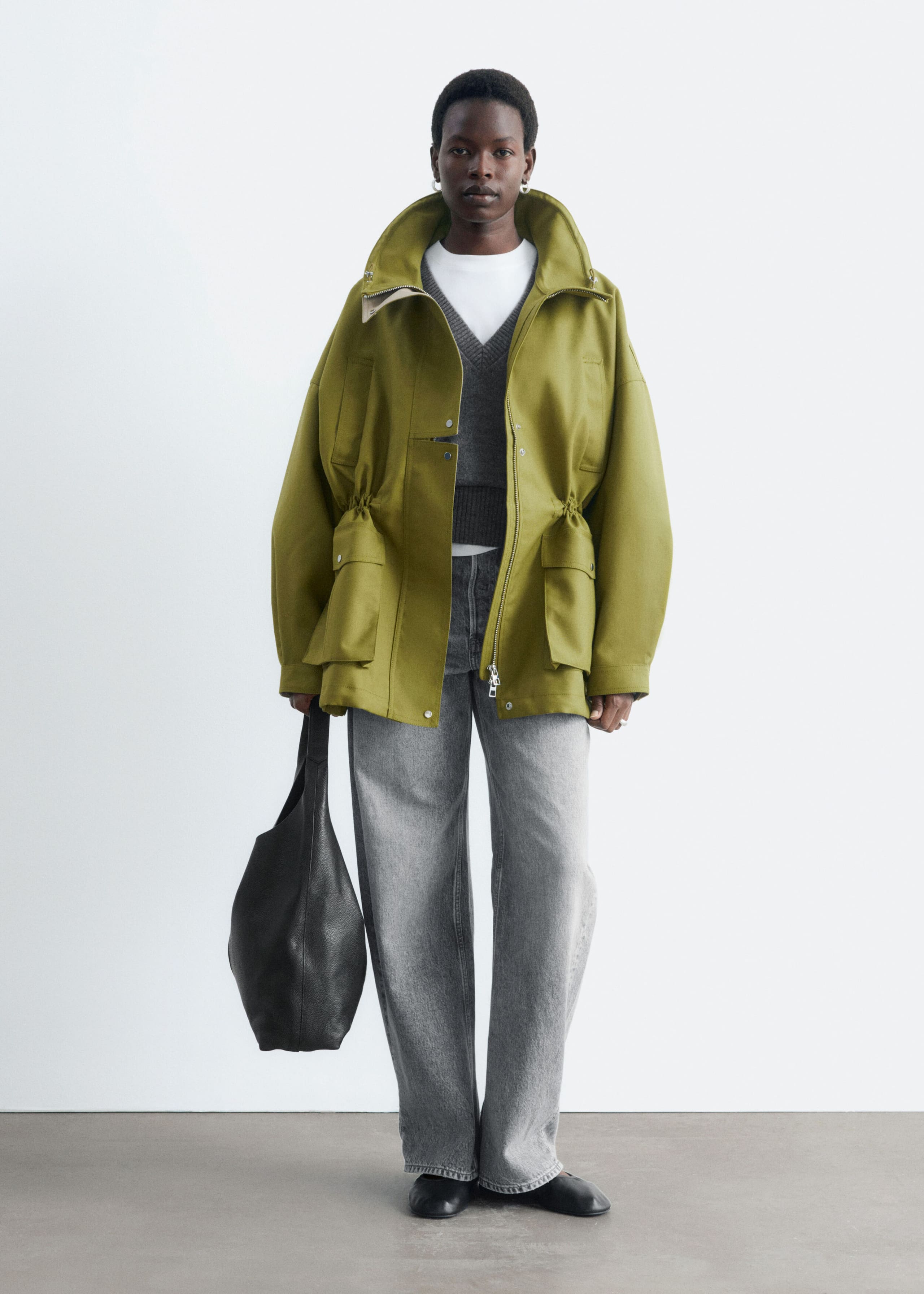 Oversized Utility Jacket - Green - Lookbook