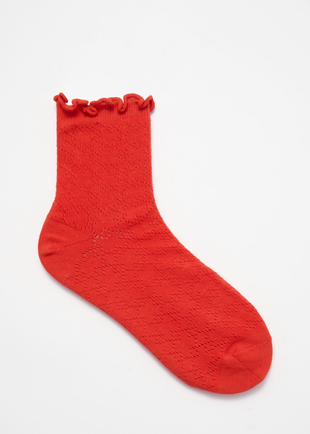 Pointelle Frill Socks - Bright Orange - Still Life