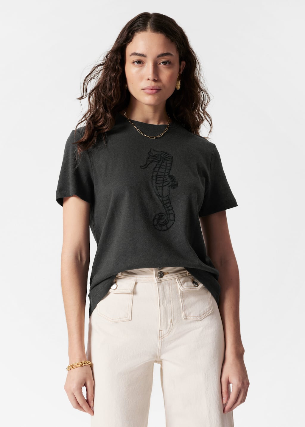 Image of Camiseta en mezcla de lino