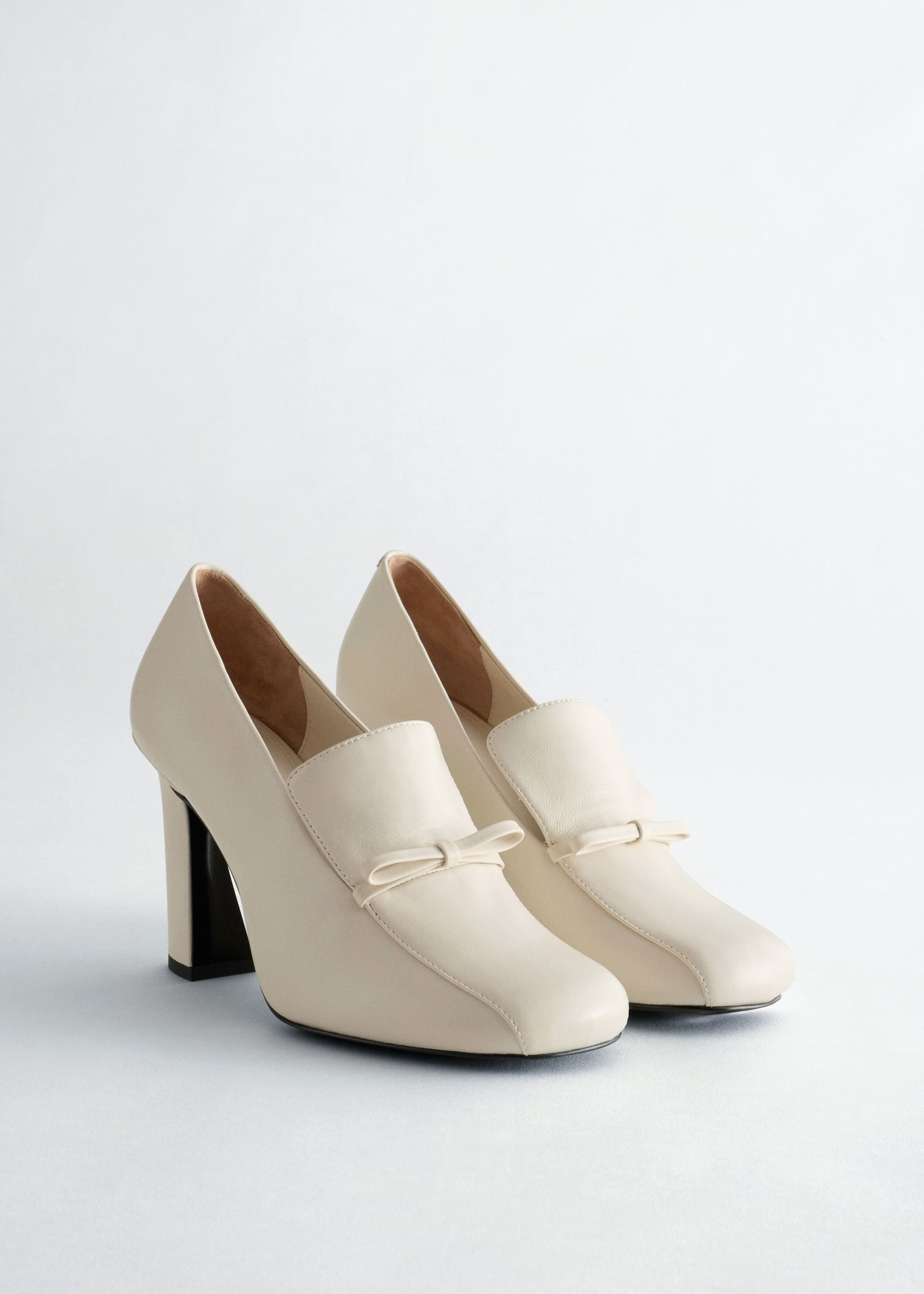 Leather Loafer Pumps - Off White - Still Life