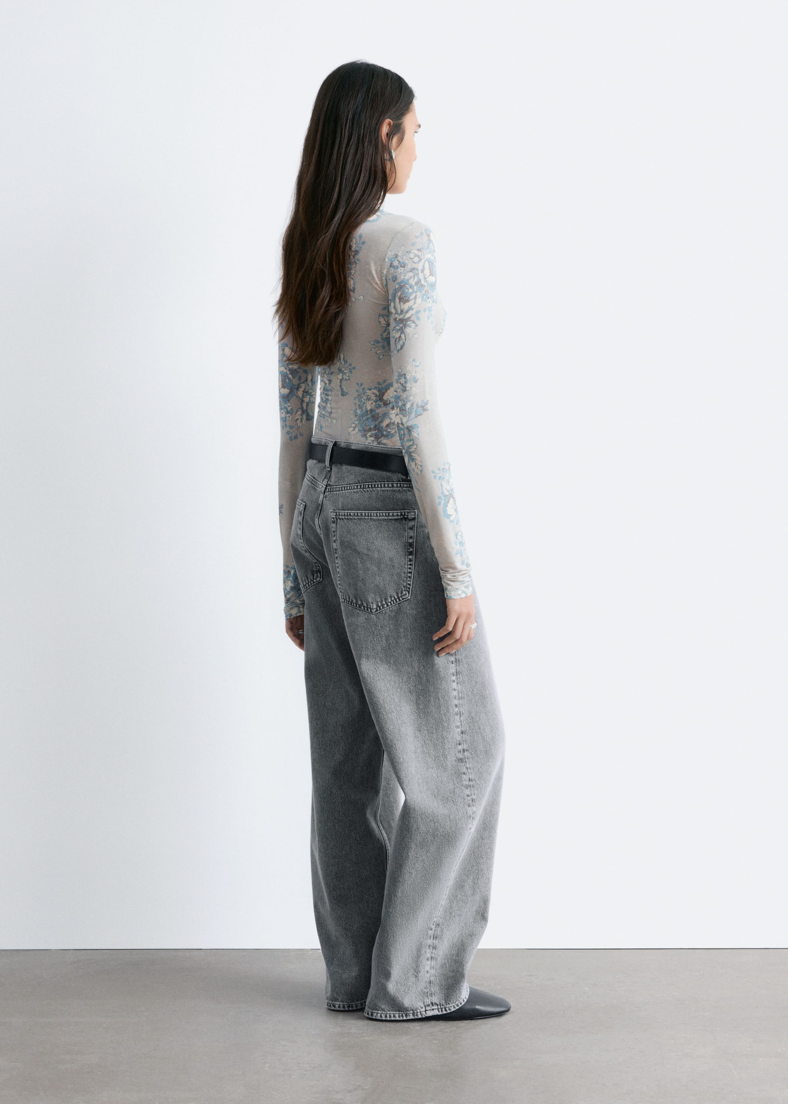 Image of Oberteil mit Rollkragen und Blumenmuster