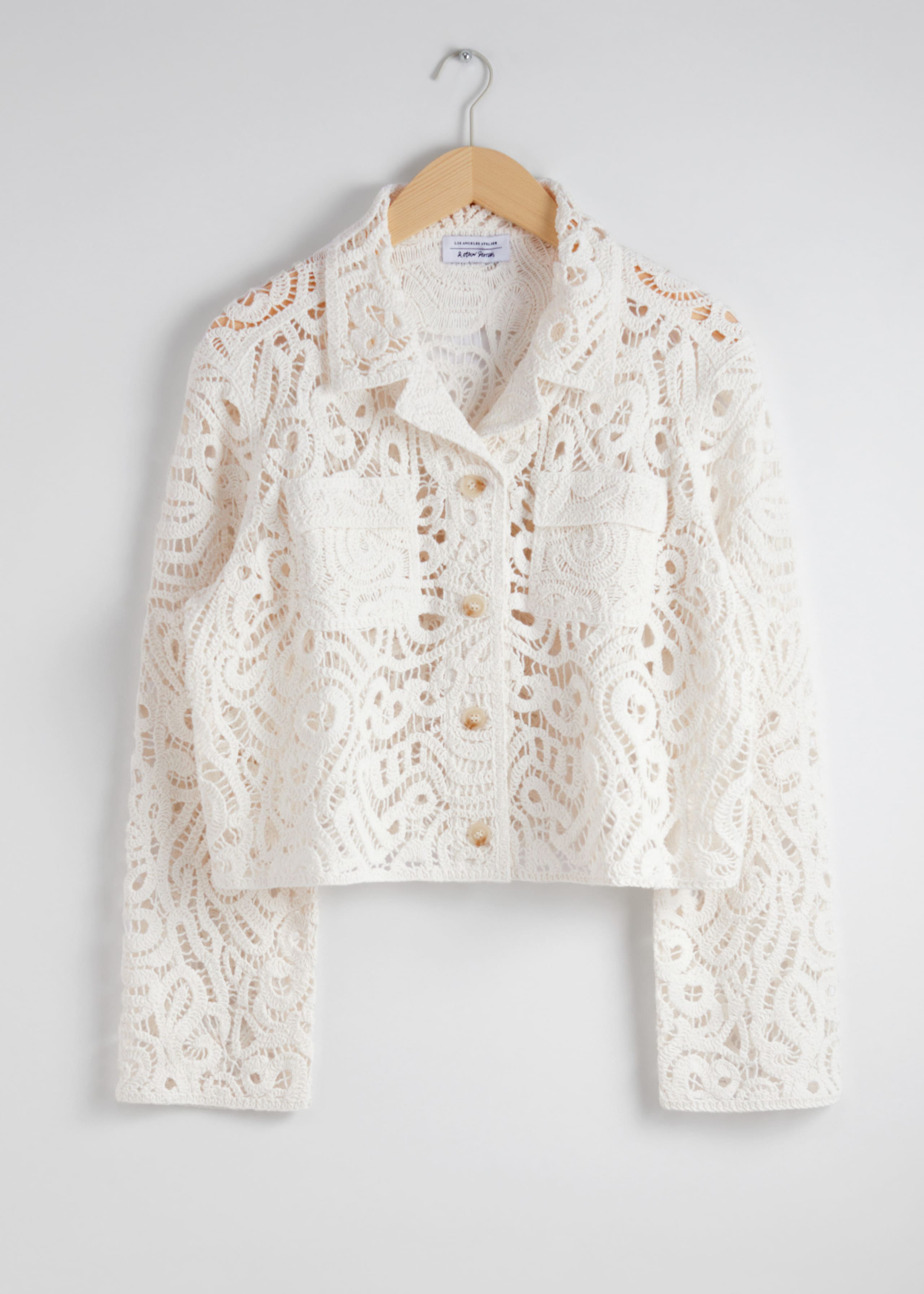 Patch-Pocket Lace Jacket