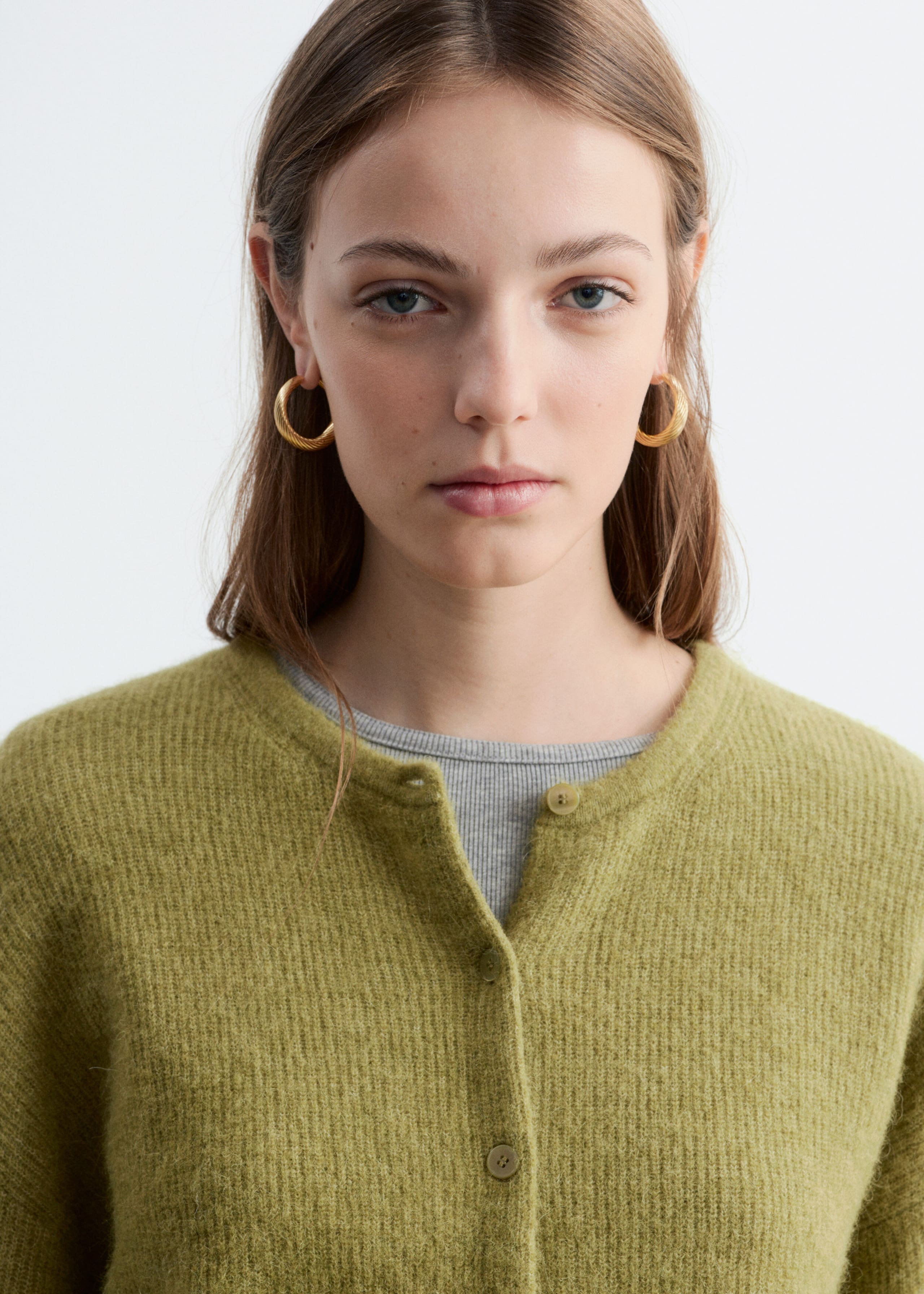 Image of Cardigan en maille d’alpaga mélangé