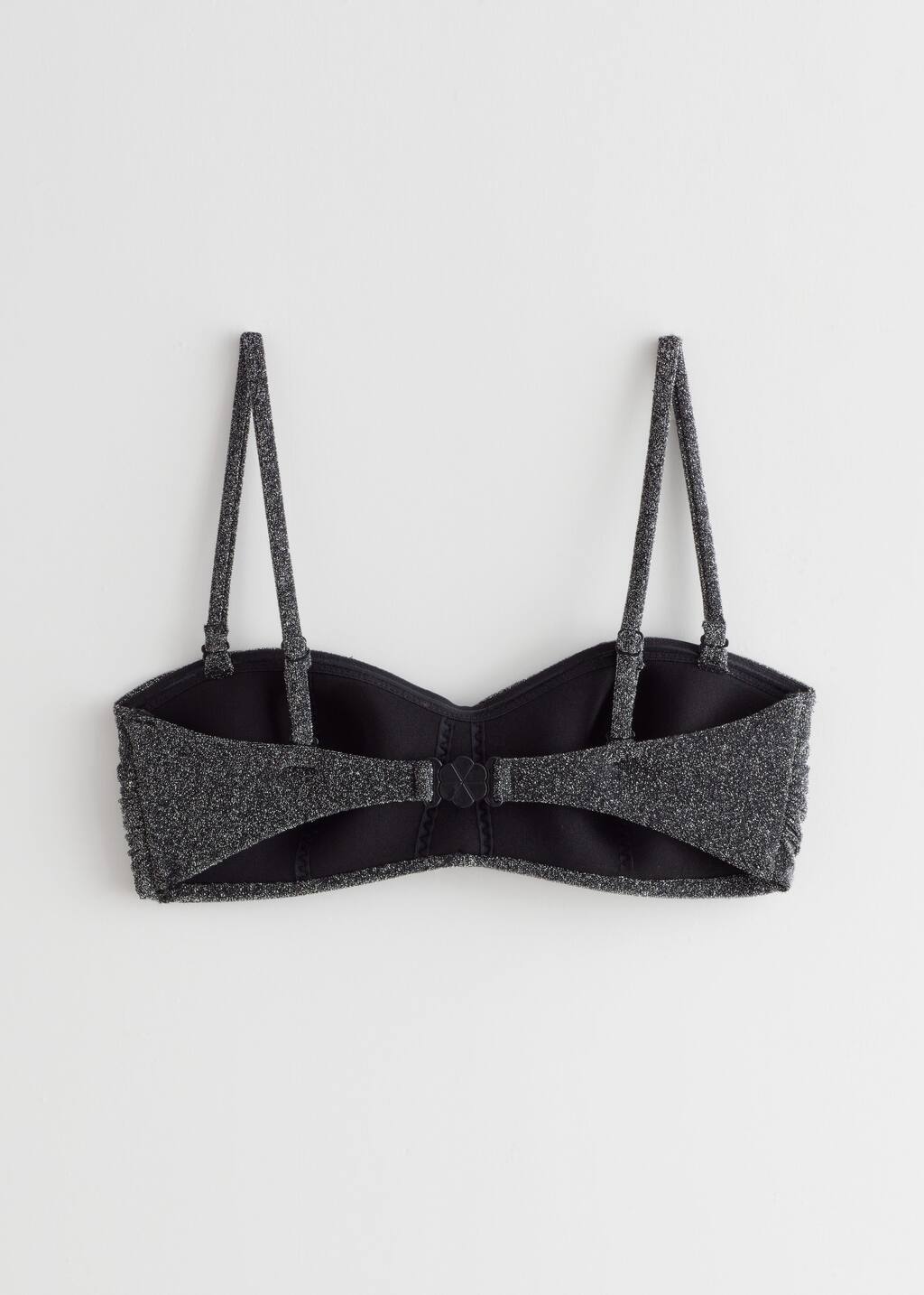Glitter Bandeau Bikini Top - Black Glitter - Bodegón