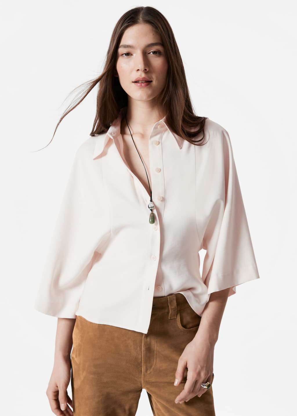 Koszula z szerokimi rękawami – Czarny – Lookbook