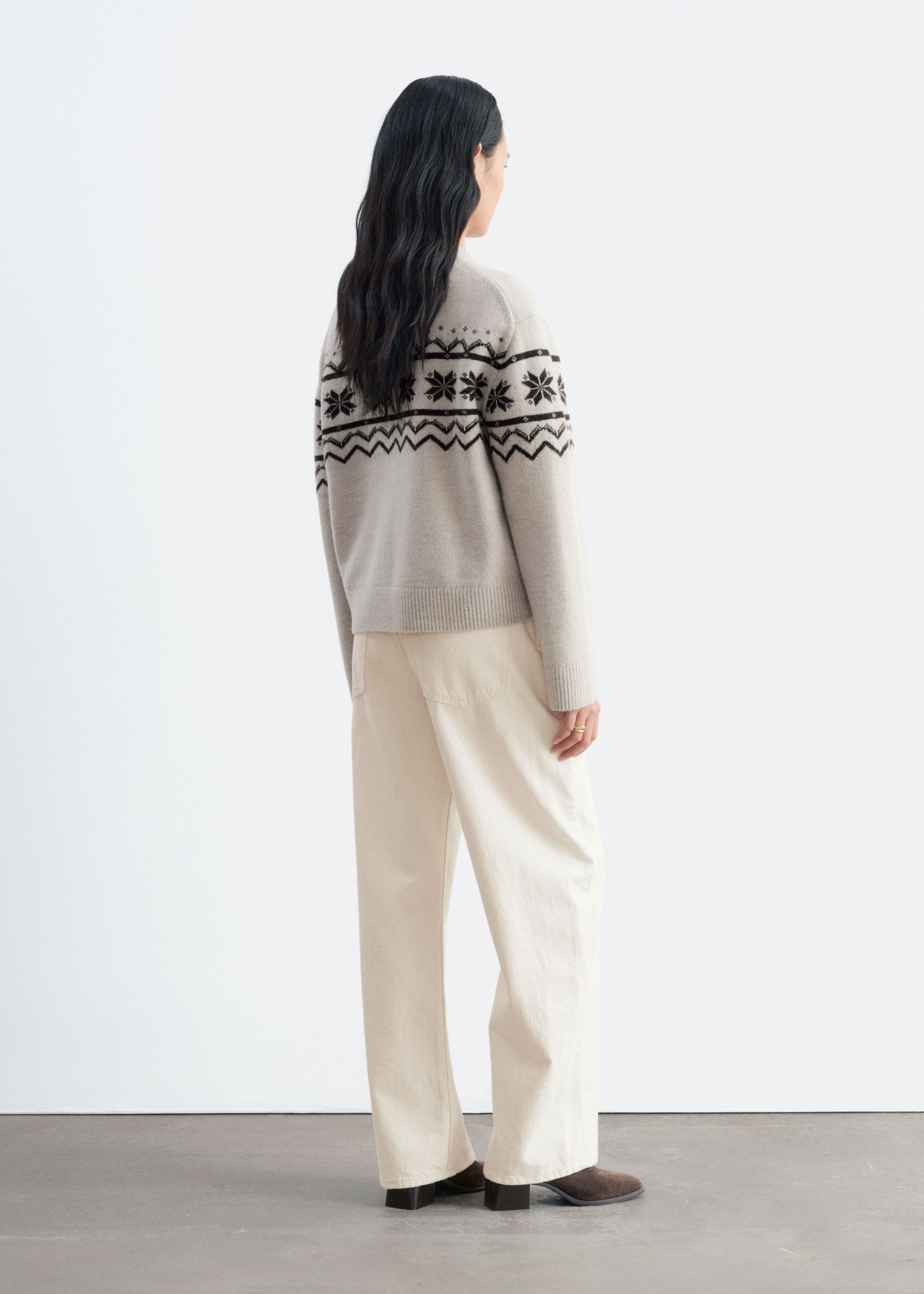 Pullover aus Wolle und Baumwolle - Graubraun - Lookbook