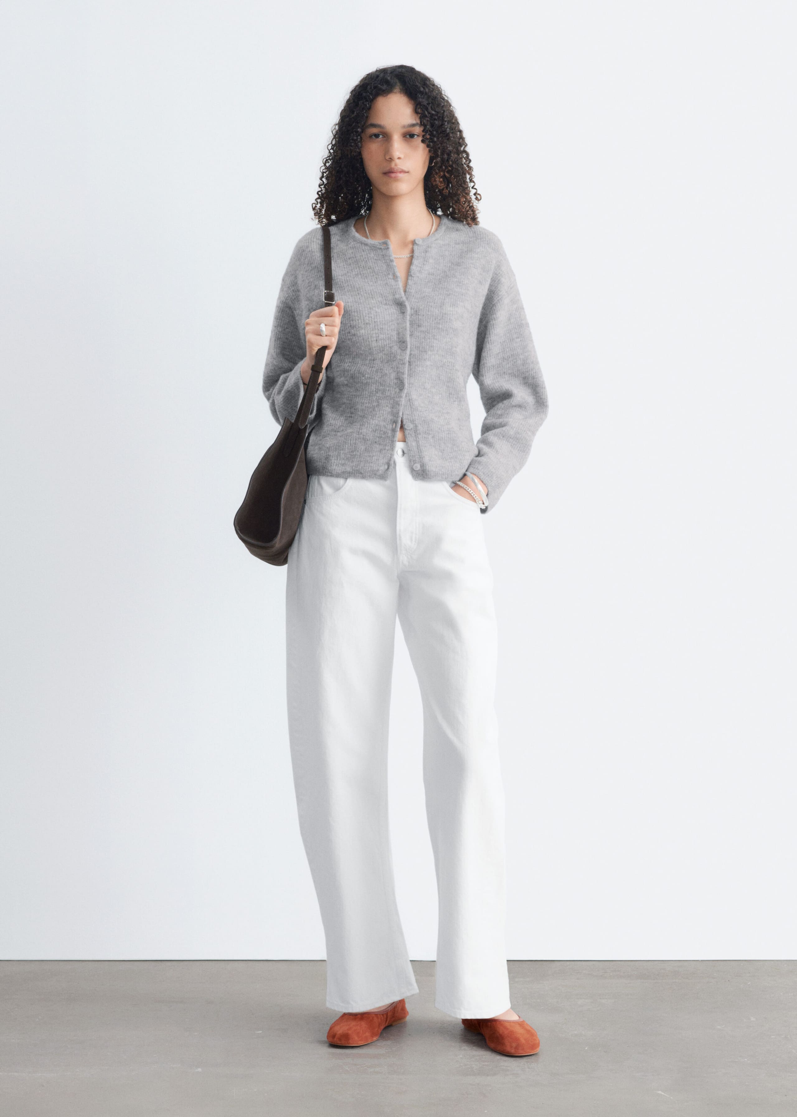 Alpaca-Blend Knitted Cardigan - Mole - Lookbook