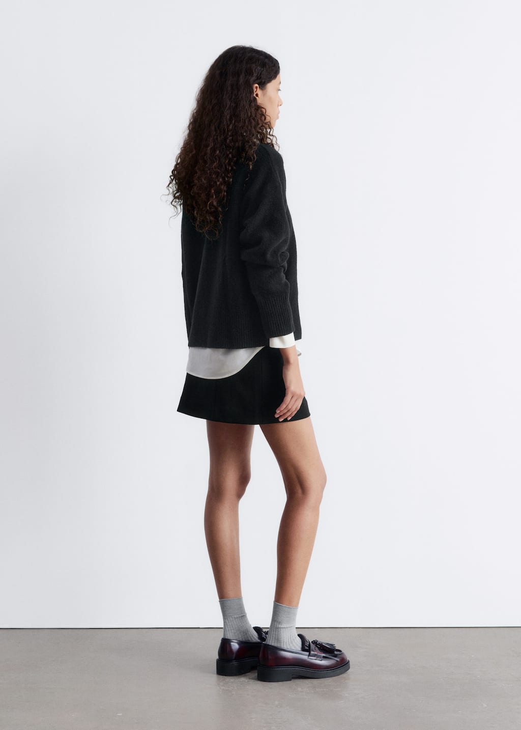 Pull décontracté en maille - Bleu marine - Lookbook