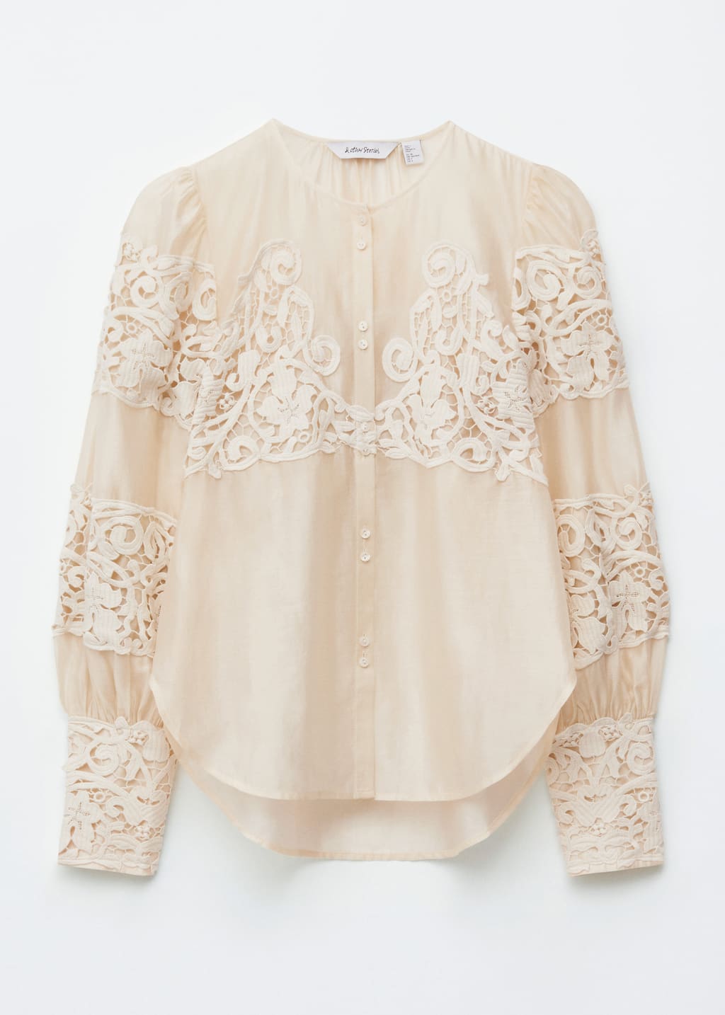 Image of Lace-Embroidery Blouse
