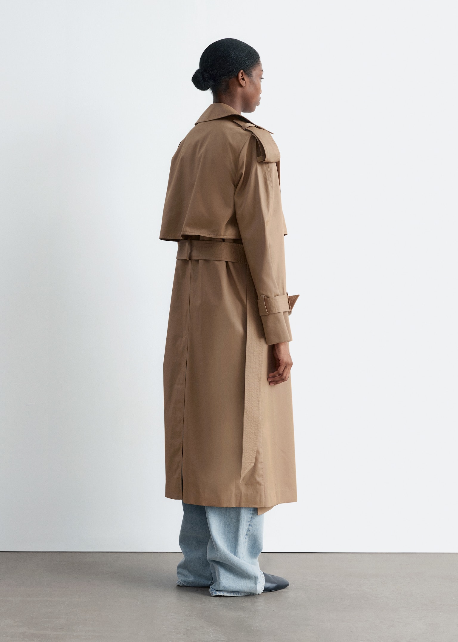 Trencz z paskiem - Beżowy/Khaki - 7