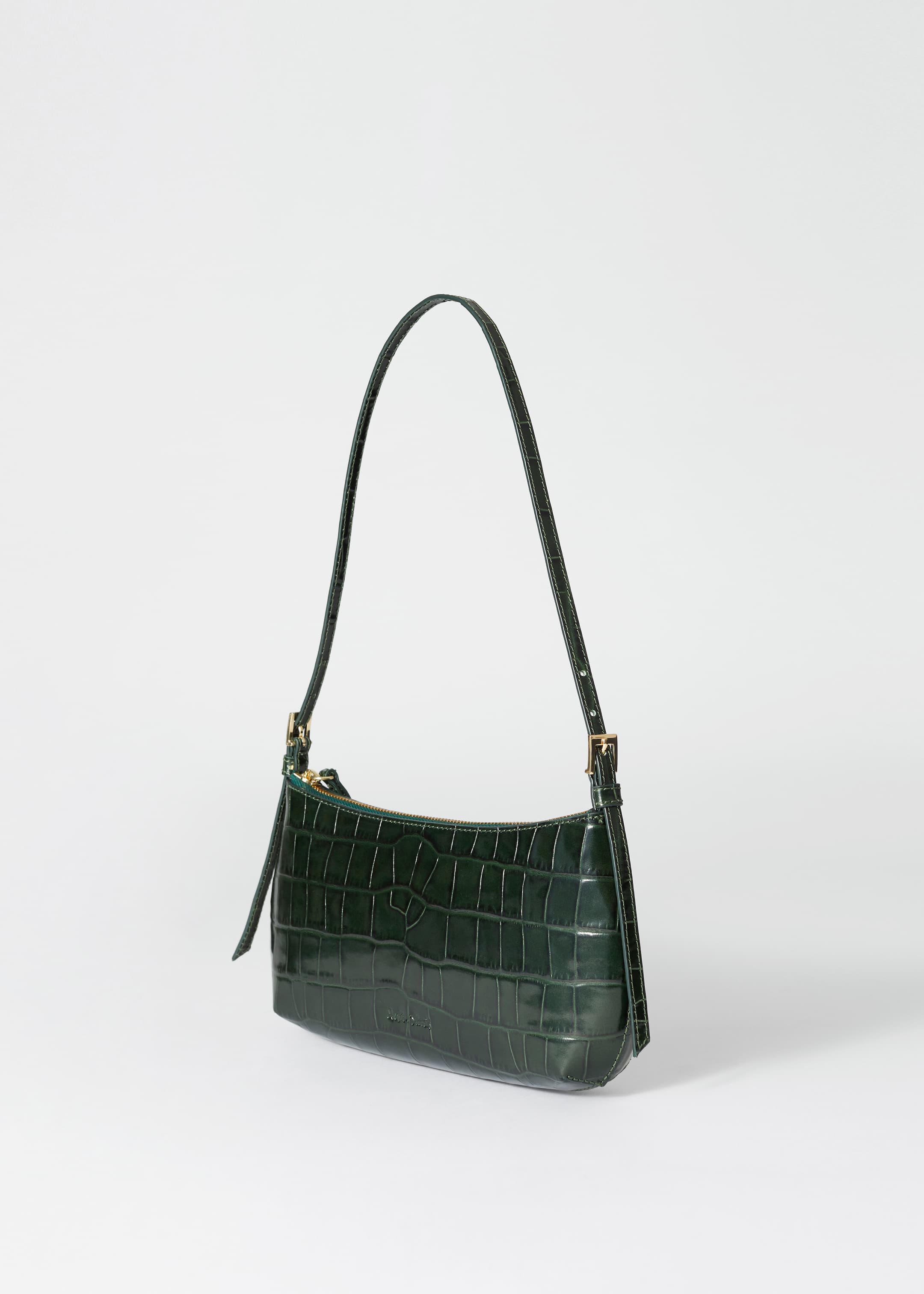 הצגת תמונה גדולה יותר: Petit Leather Shoulder Bag - Dark green - Ladies | H&M IL 2