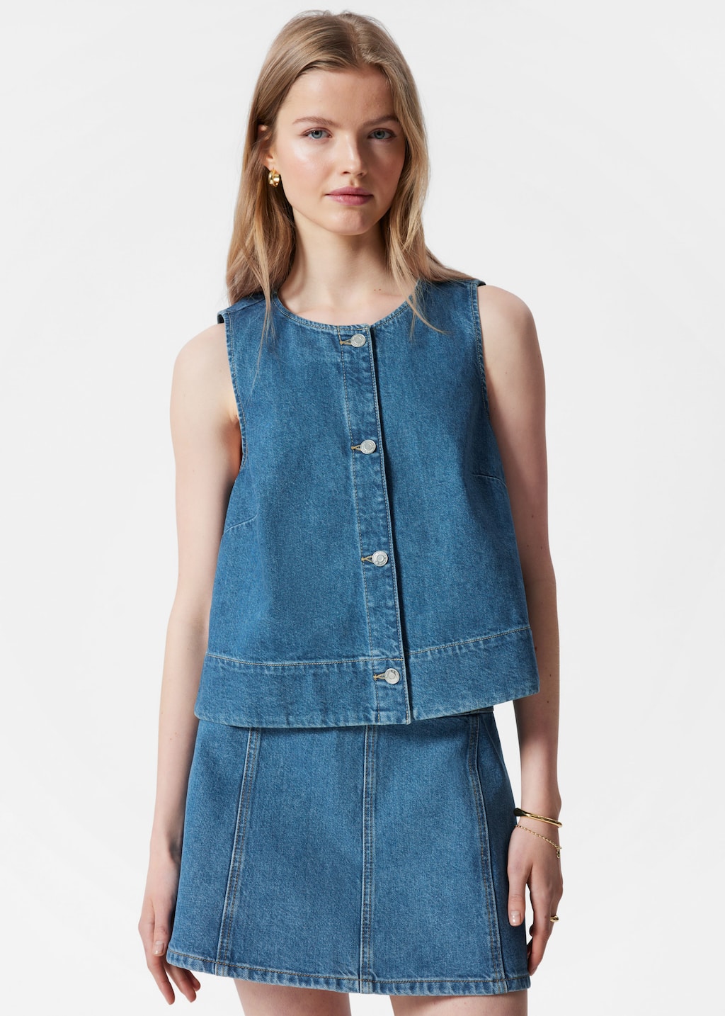 Chaleco vaquero - Azul - Lookbook