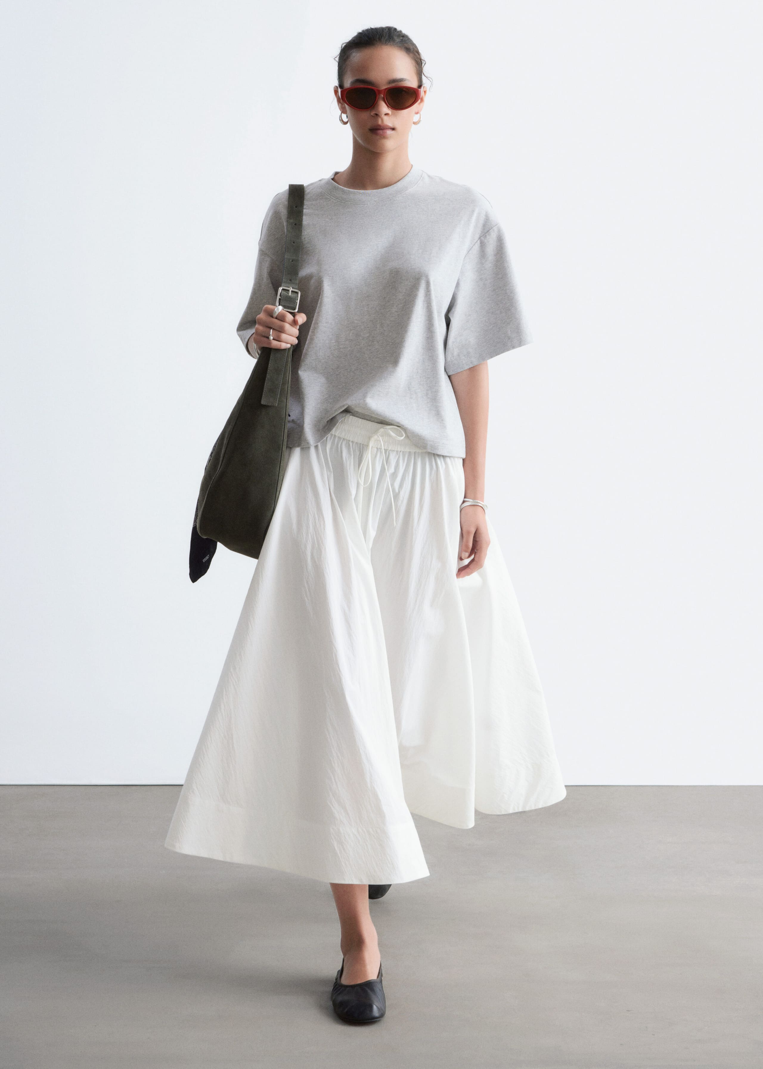 Boxy Cotton T-Shirt - Grey - Still Life