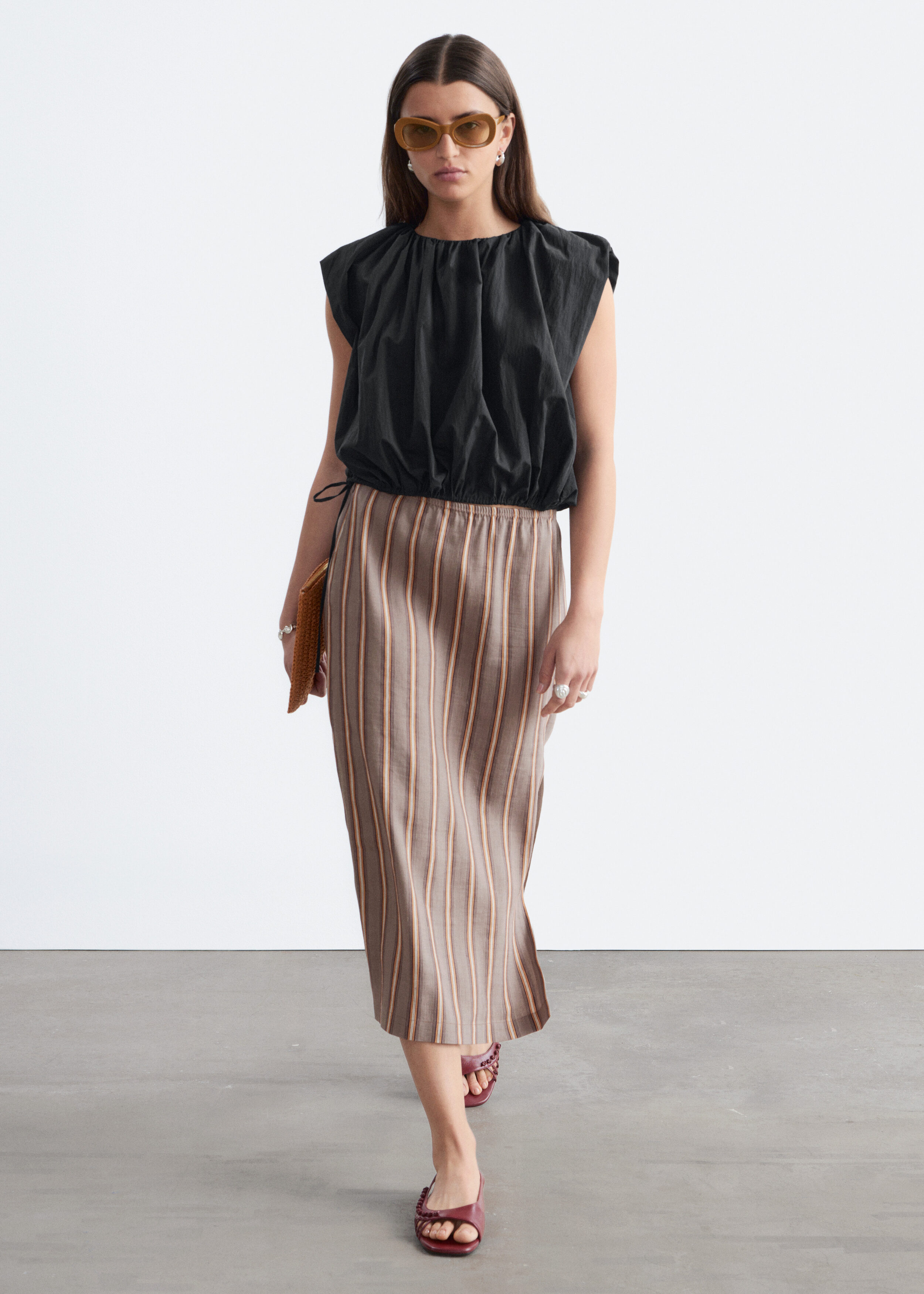 Gathered Cropped Top - Black - & Other Stories GB