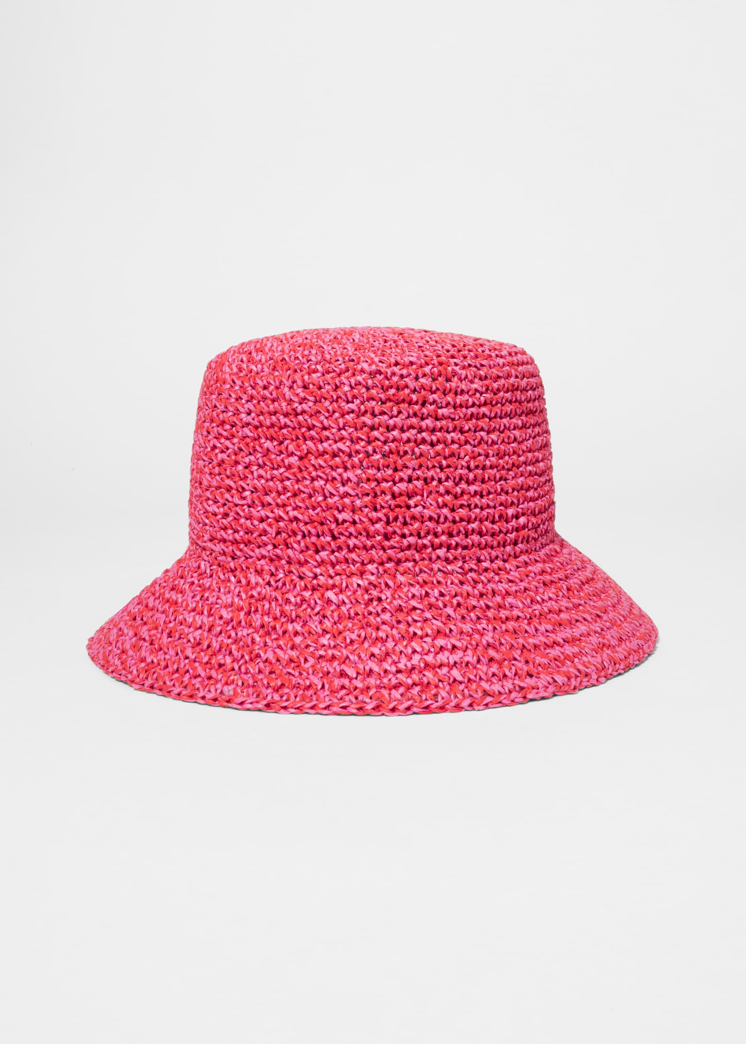 Cappello da pescatore in paglia - Rosa ciliegia mélange