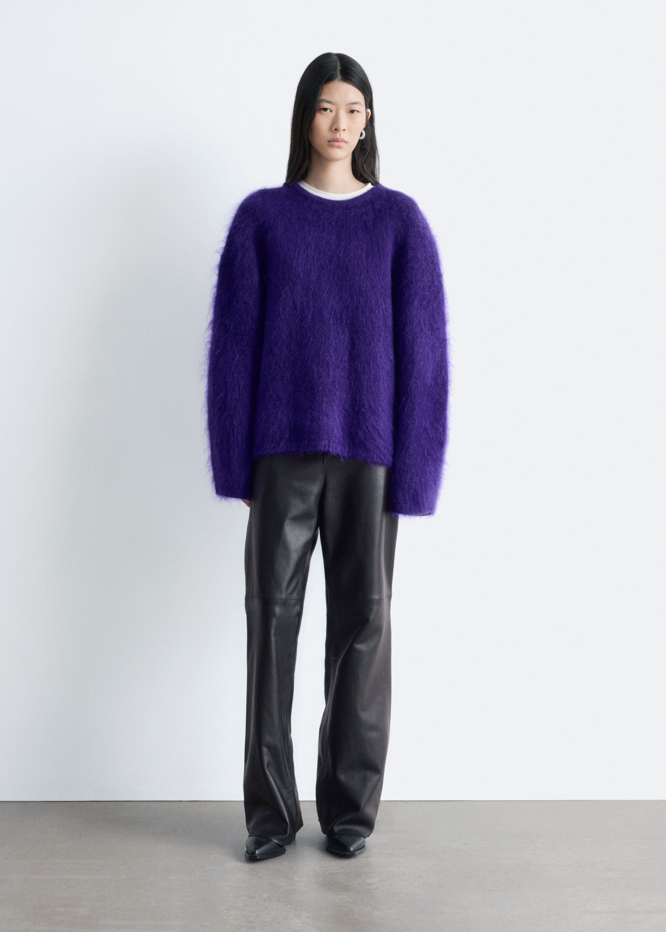 Image of Bootcut Leather Trousers