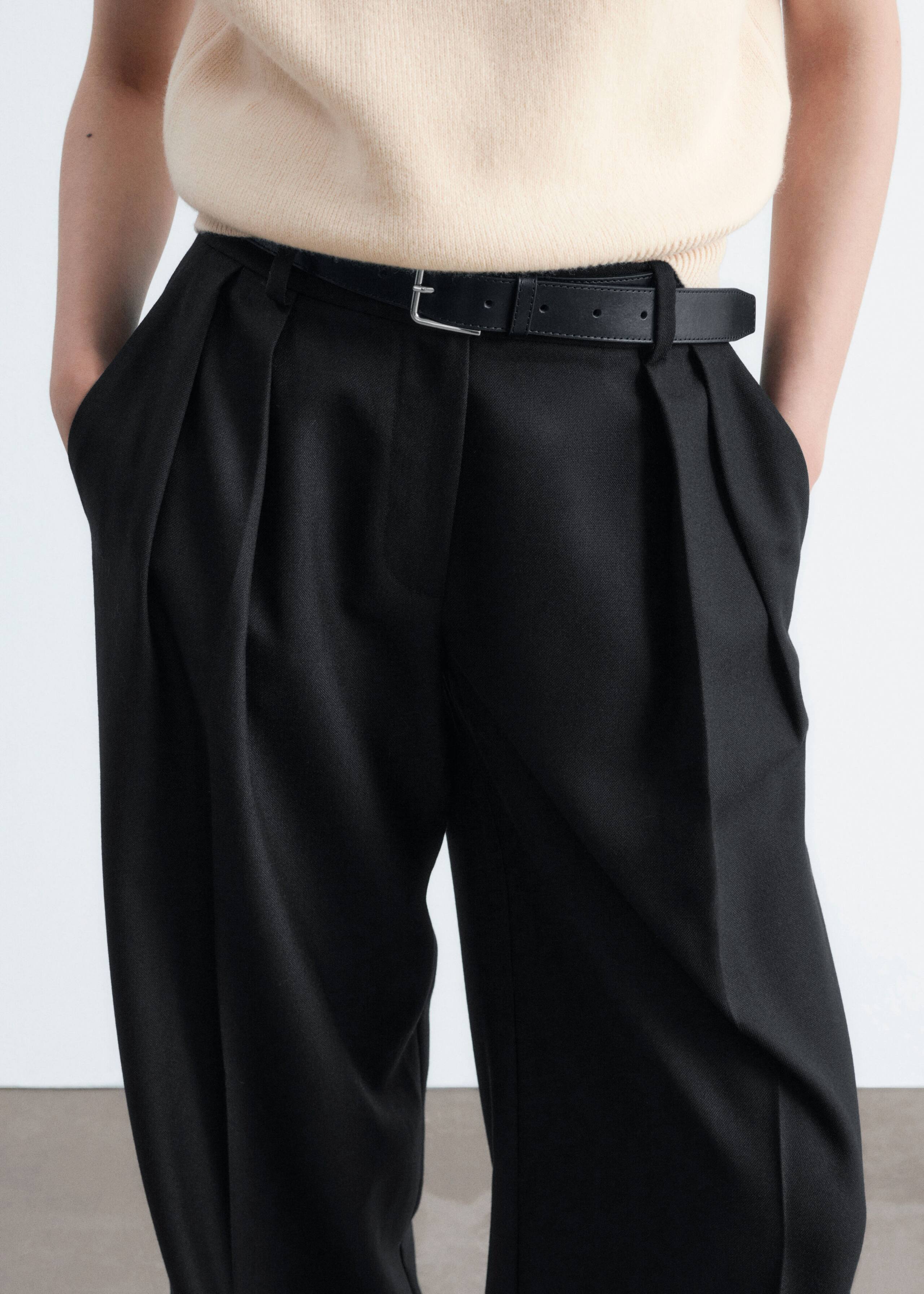 Wool-Blend Tailored Trousers - Black - Lookbook
