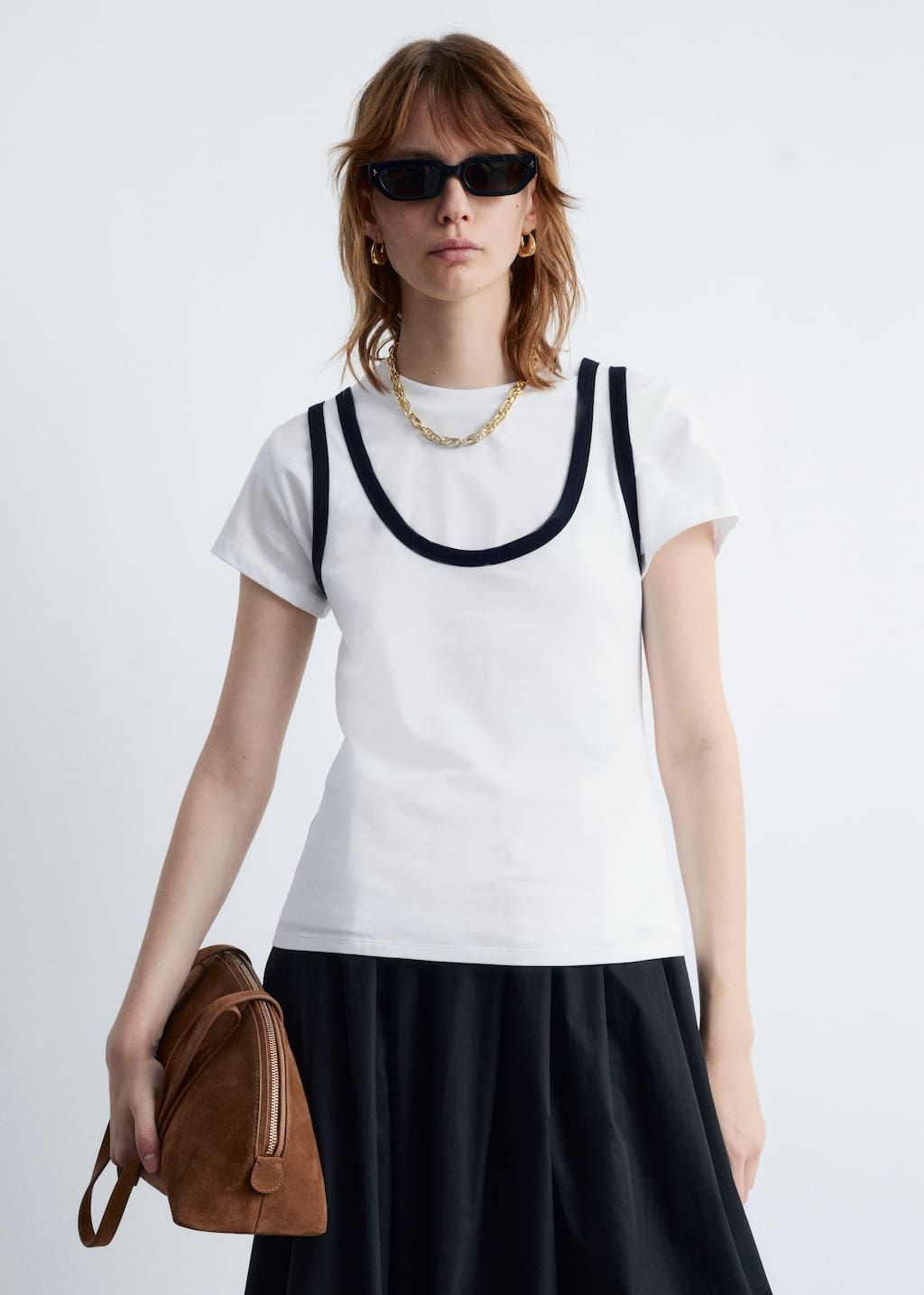 Image of Contrast-Trim Tank Top