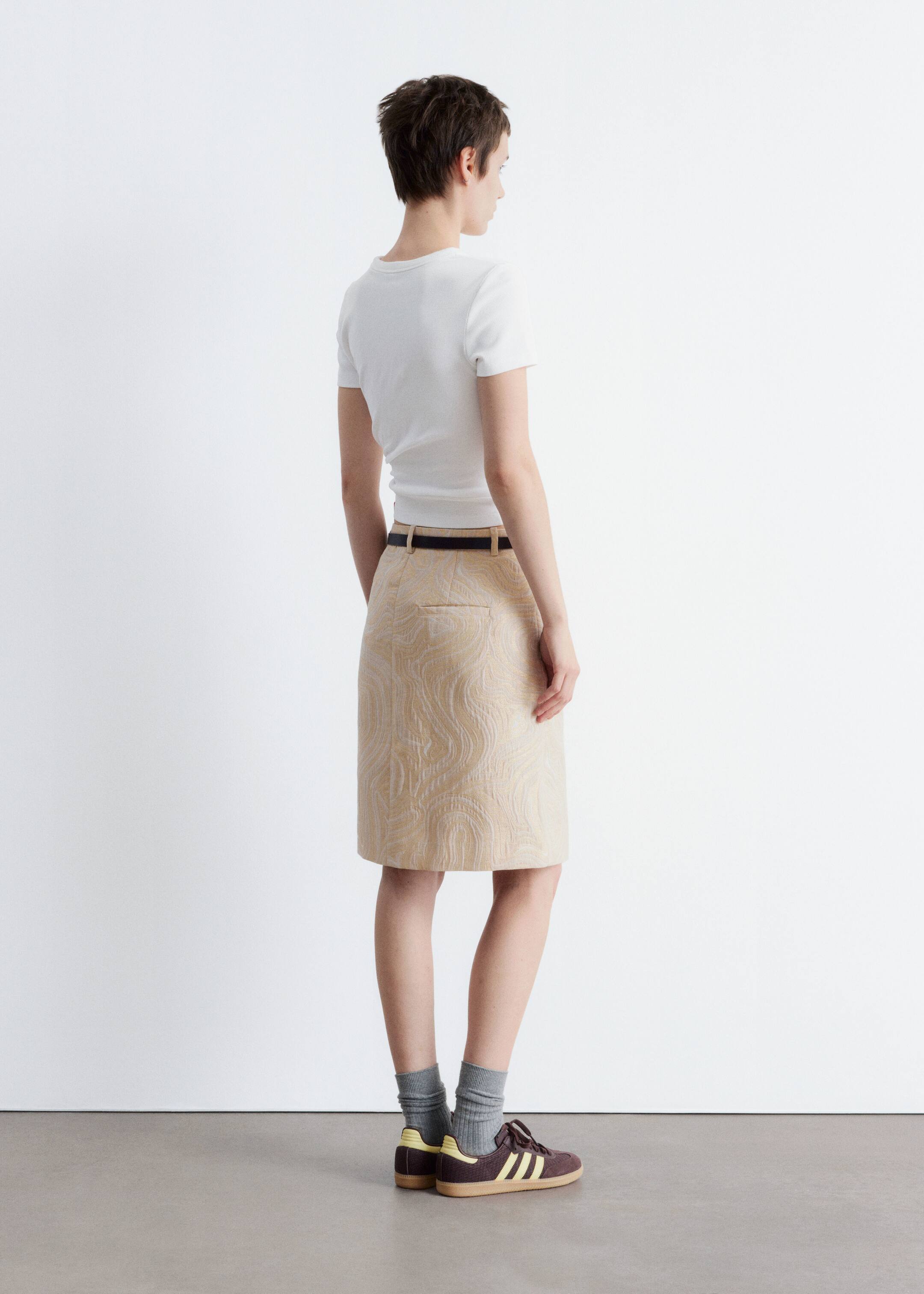 Visa större bild: Jacquardvävd A-linjekjol - Beige/guld - DAM | H&M SE 5
