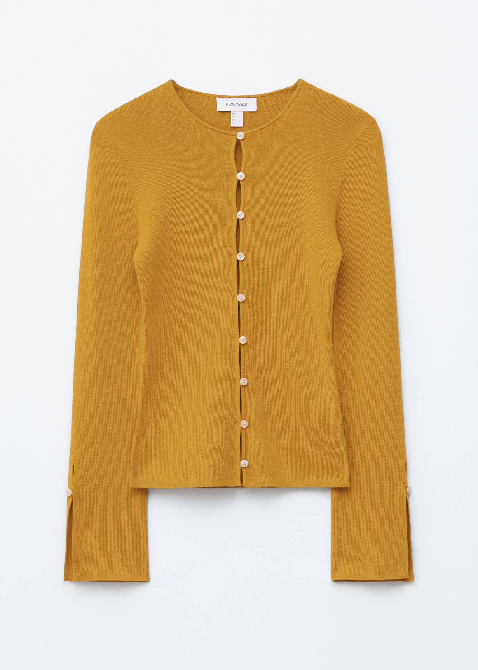 Cardigan mulat din lână - Galben Muștar/Albastru deschis - 2