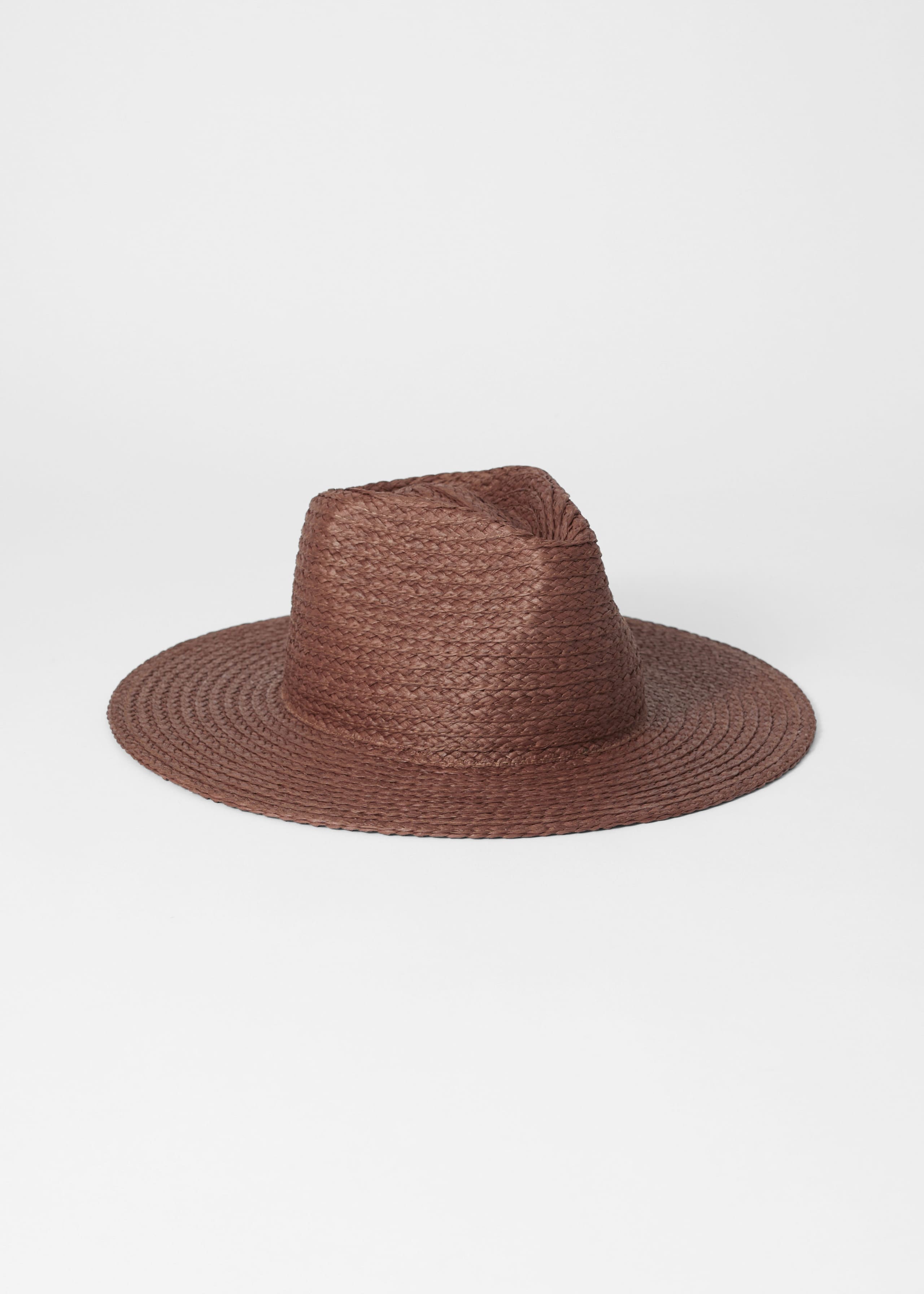 Diamond-Crown Straw Hat - Brown - Still Life