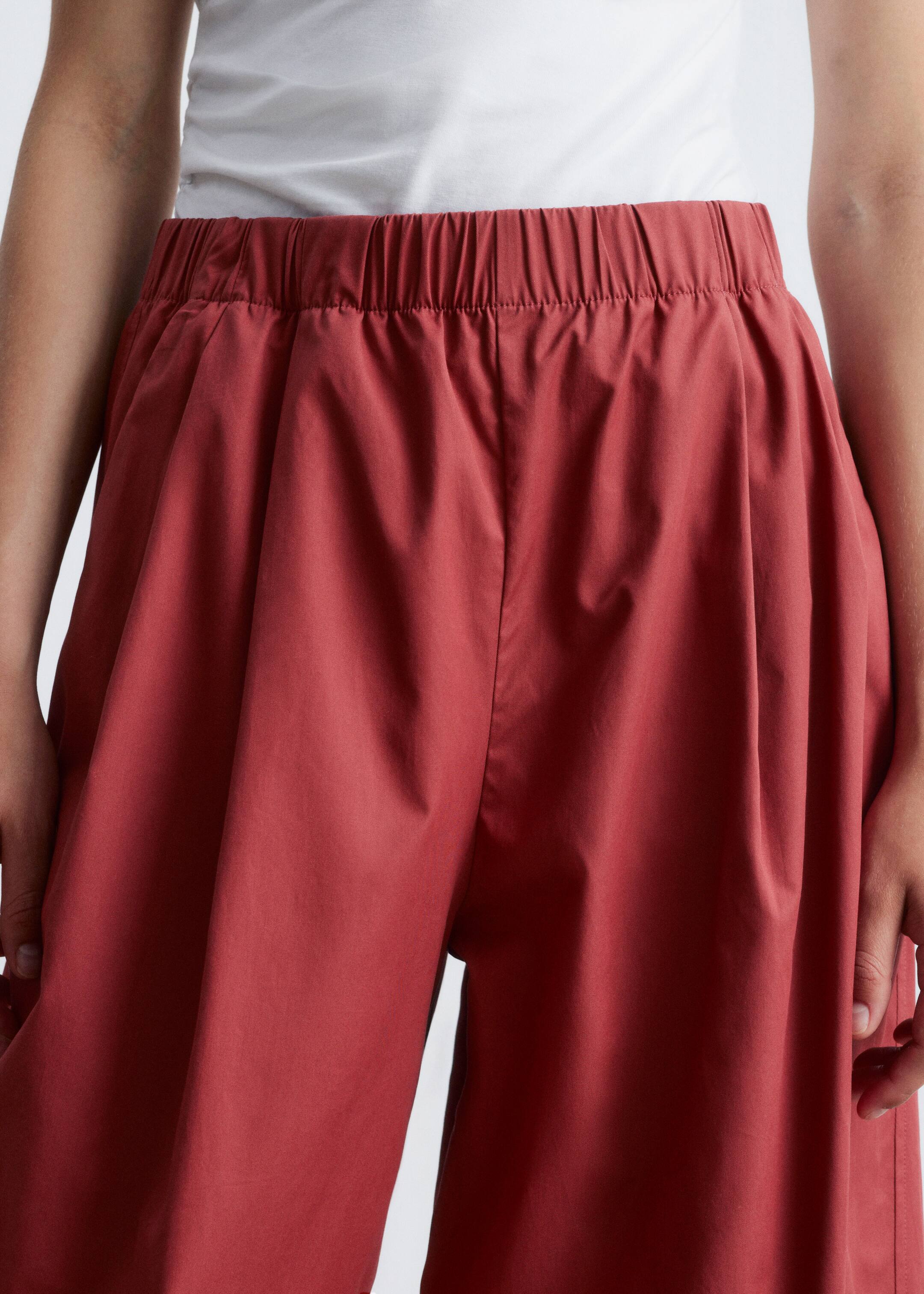 Ver imagen más grande: Pantalones tipo parachute de cintura elástica - Rojo oscuro - MUJER | H&M ES 3