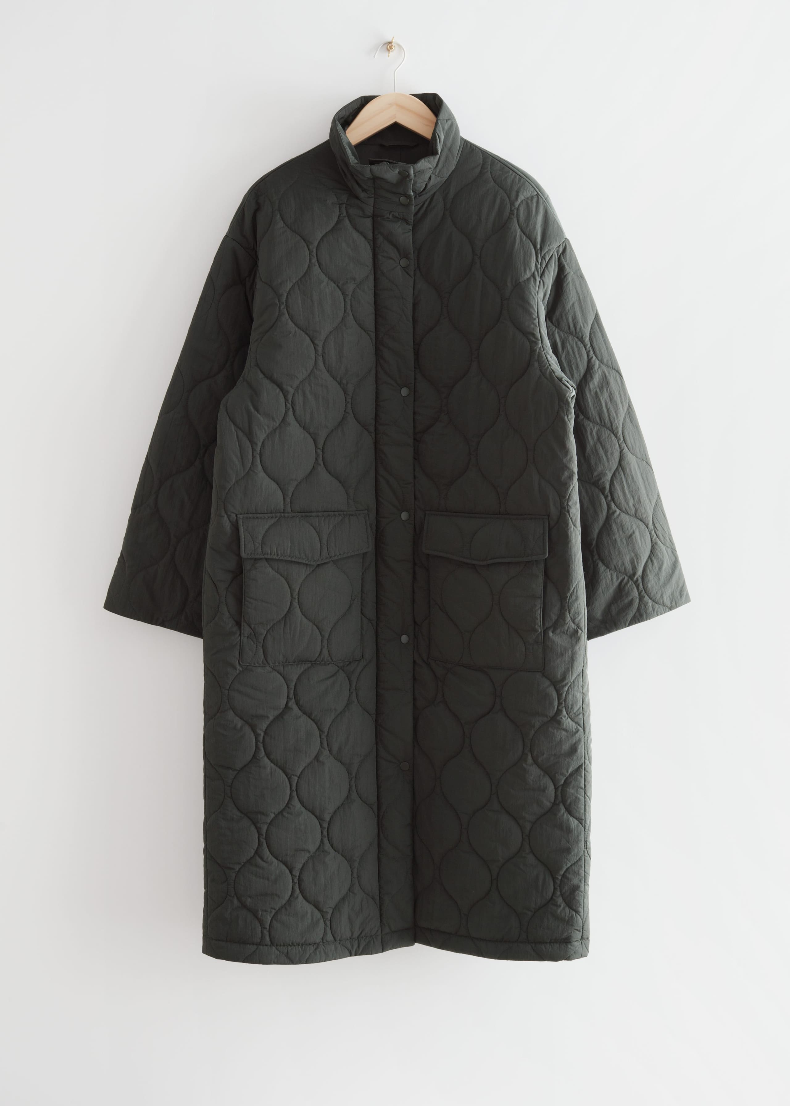 Oversized Quilted Coat - Orange - Still Life