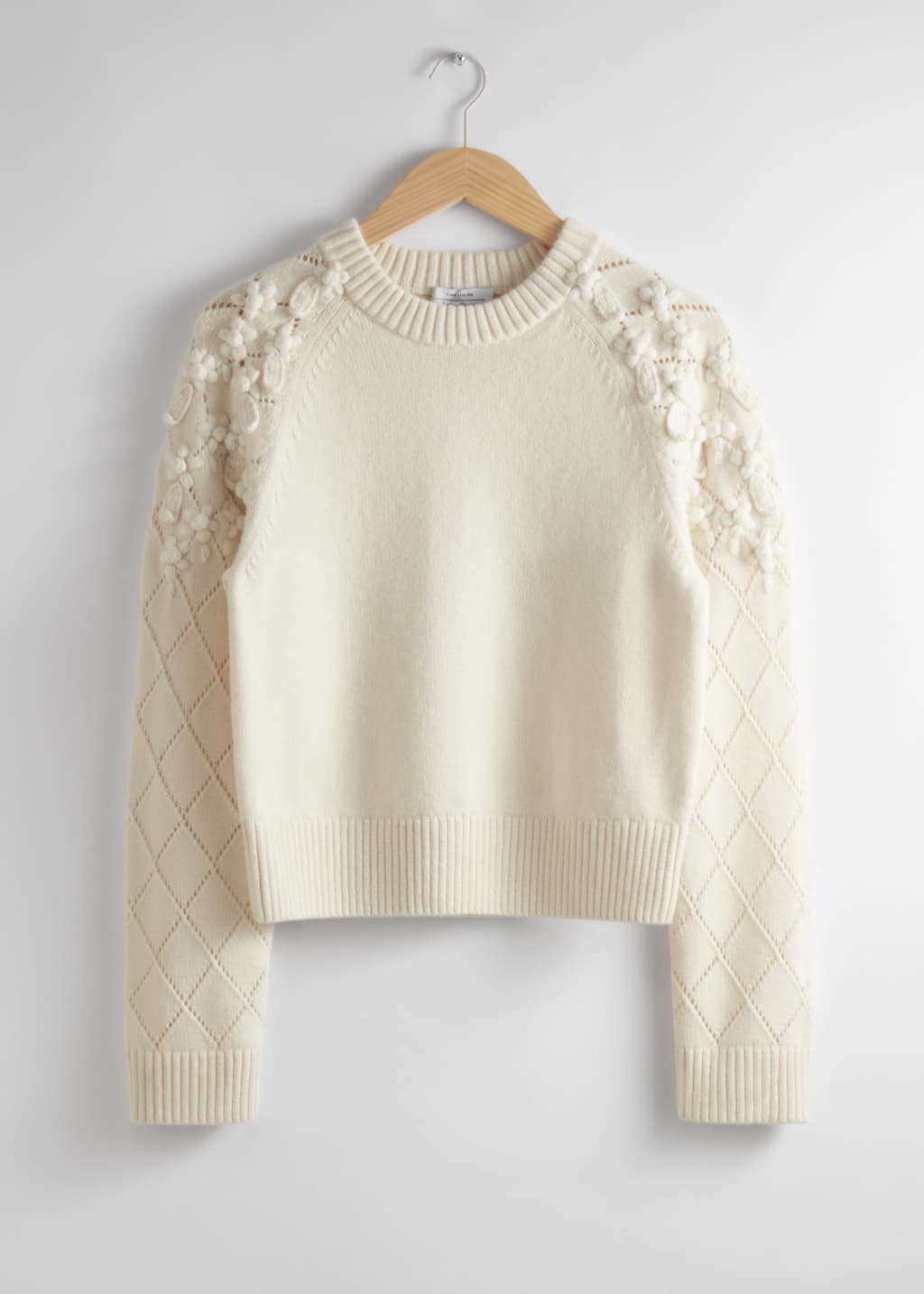 Pull en maille aux motifs floraux appliqués - Blanc - Still Life