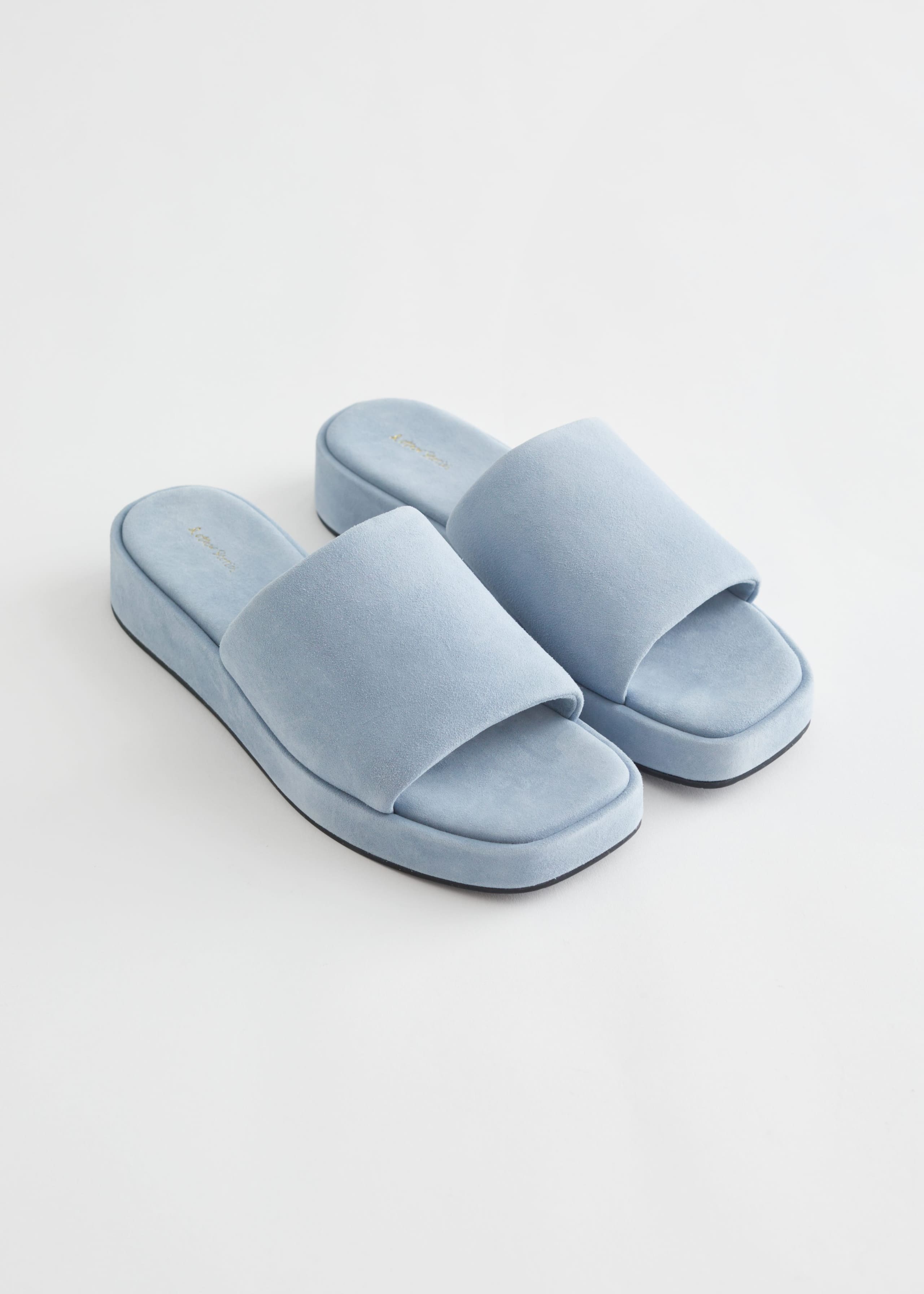 Leather Platform Sandals - Black Leather - Bodegón