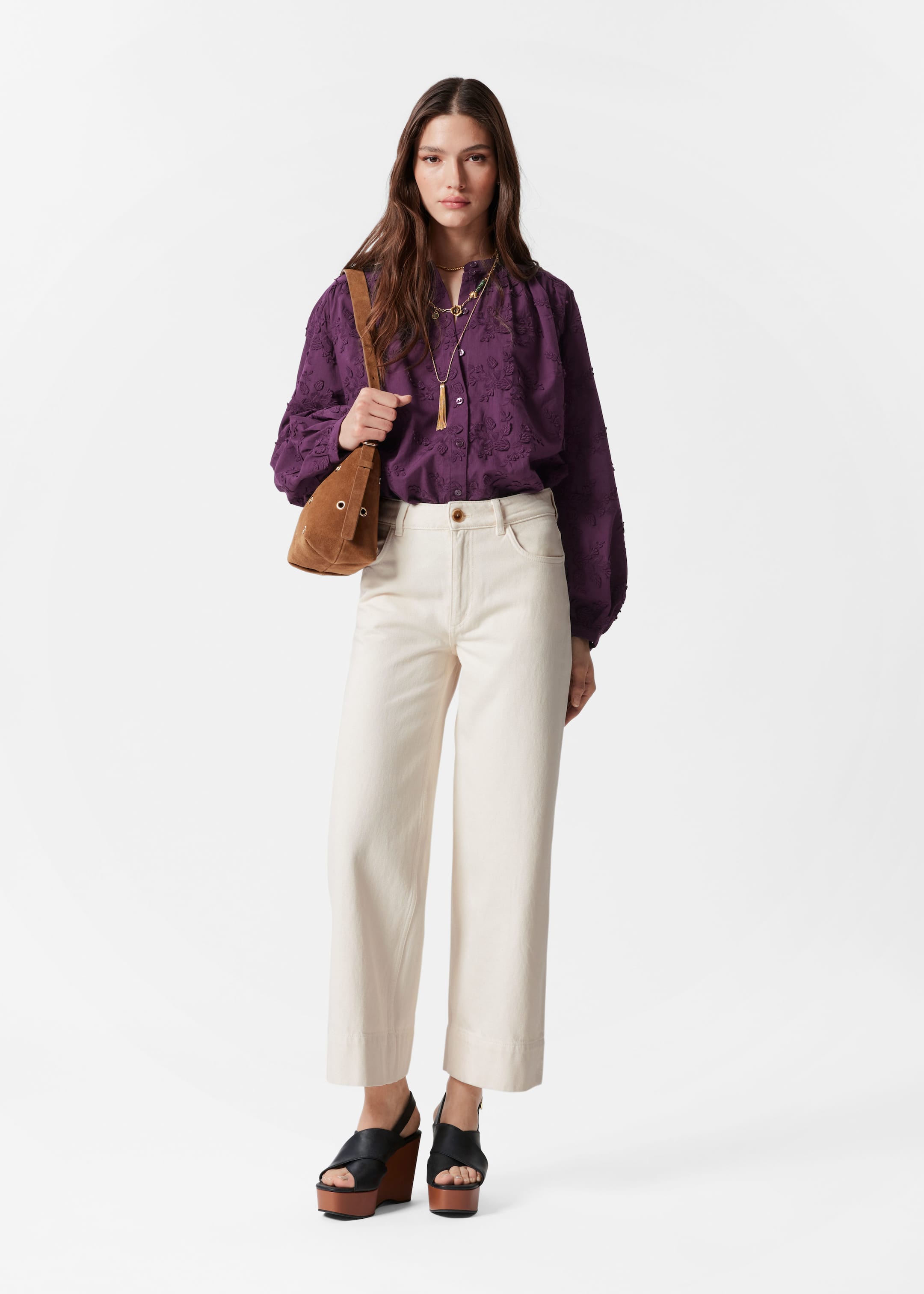 Nagyobb kép megtekintése: Virágos, bő szabású blúz - Purple - NŐI | H&M HU 2
