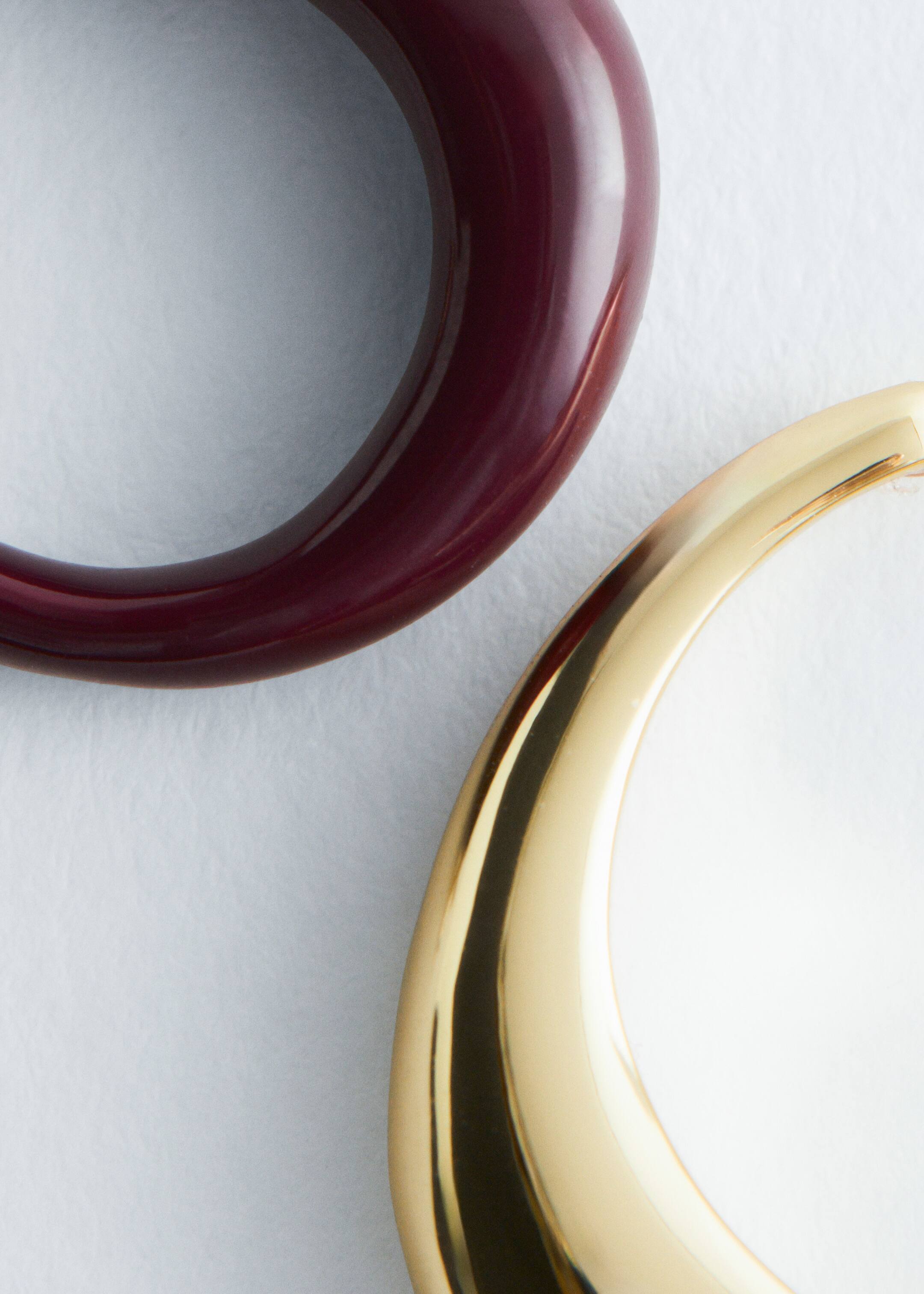 Grösseres Bild ansehen: Hoop-Ohrringe im Set - Weinrot/Gold - DAMEN | H&M CH 3