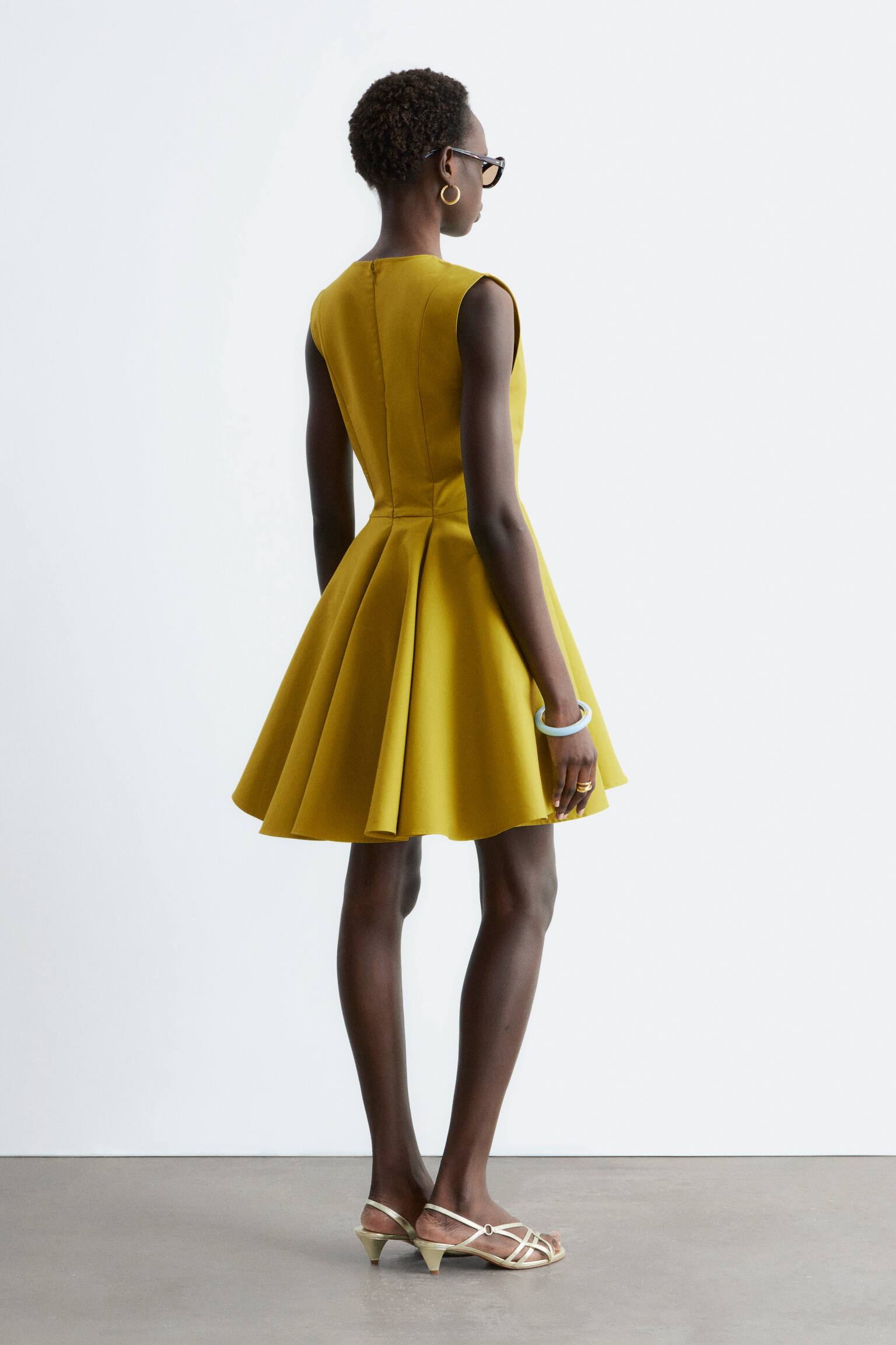 Minivestido plisado-Amarillo verdoso - 10