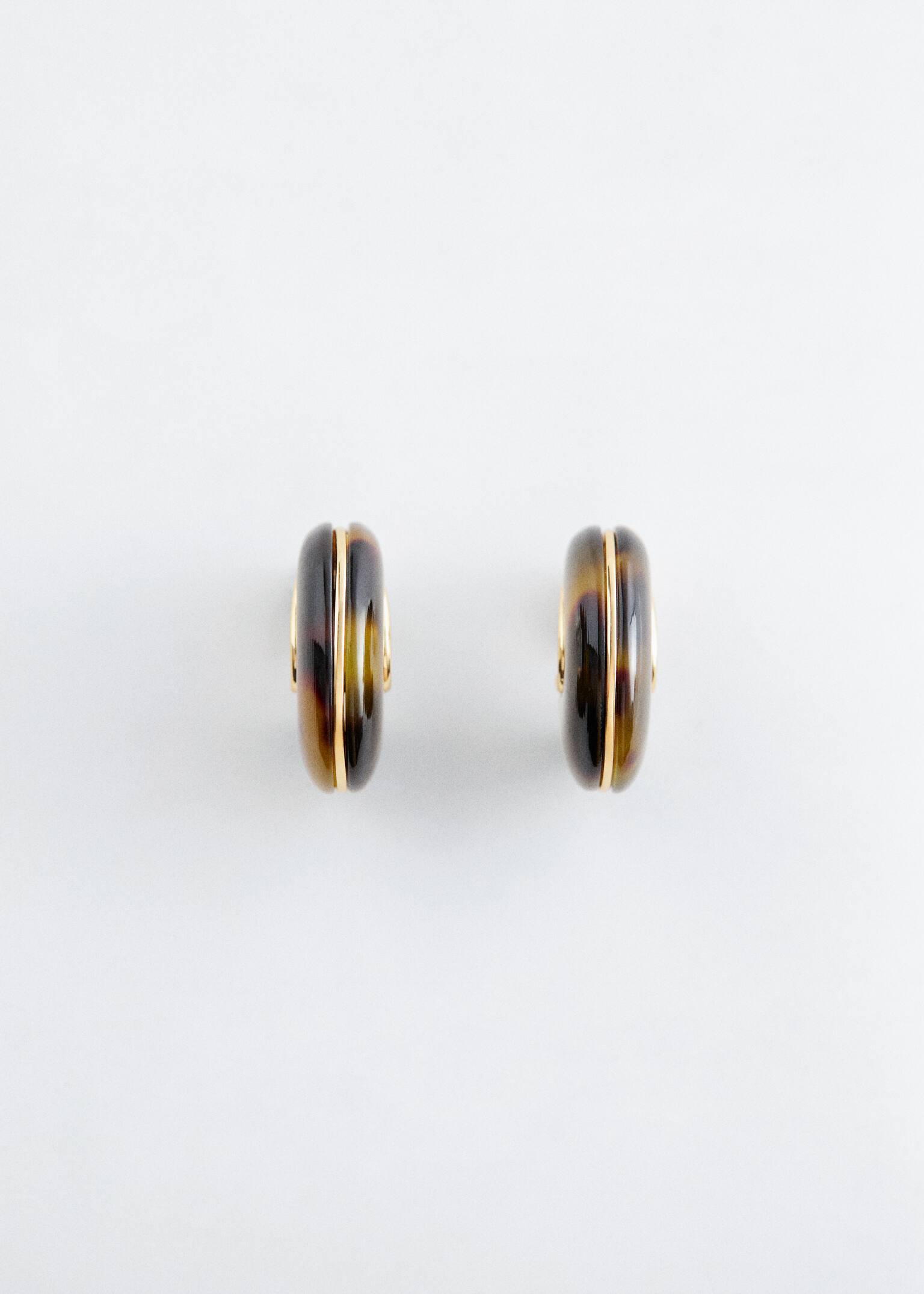 Náušnice z korytnačinovej živice - Tmavohnedá korytnačina/zlatá - 3