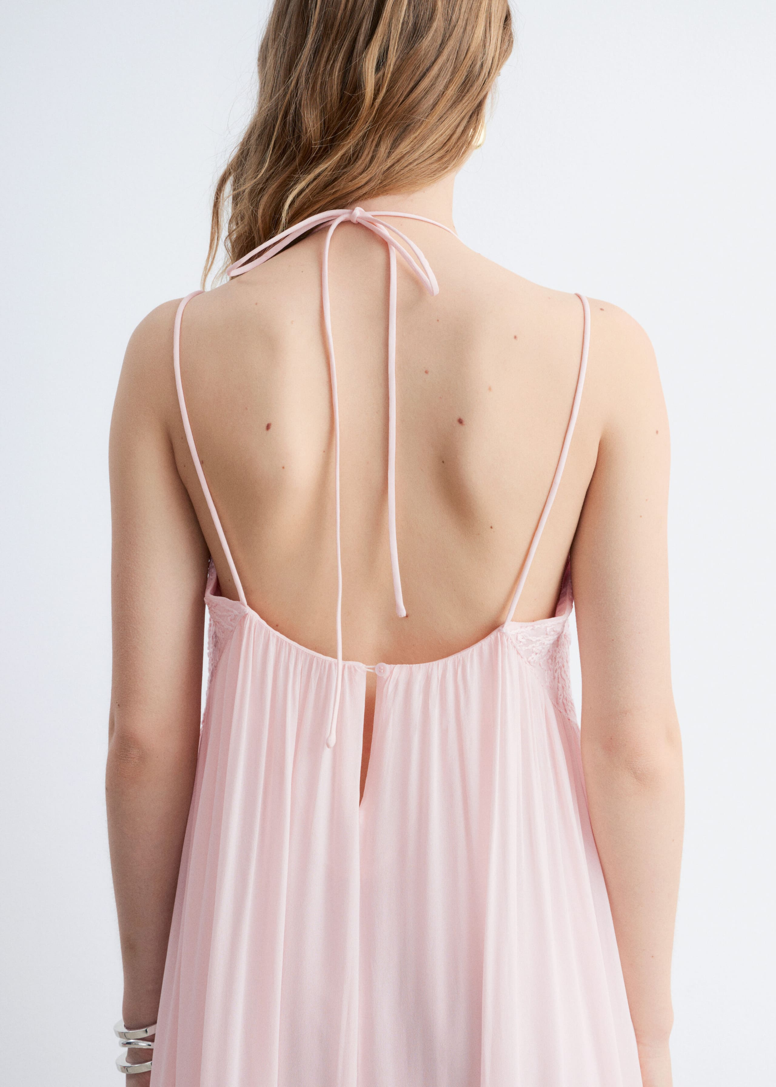 Image of Strappy Embroidered Maxi dress