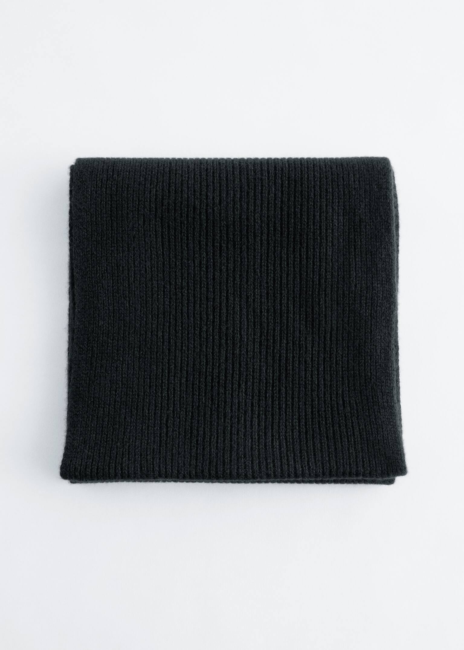 Cashmere Knit Scarf - Schwarz/Graubraun/Altrosa/Grün/Navyblau/Cremefarben - 4