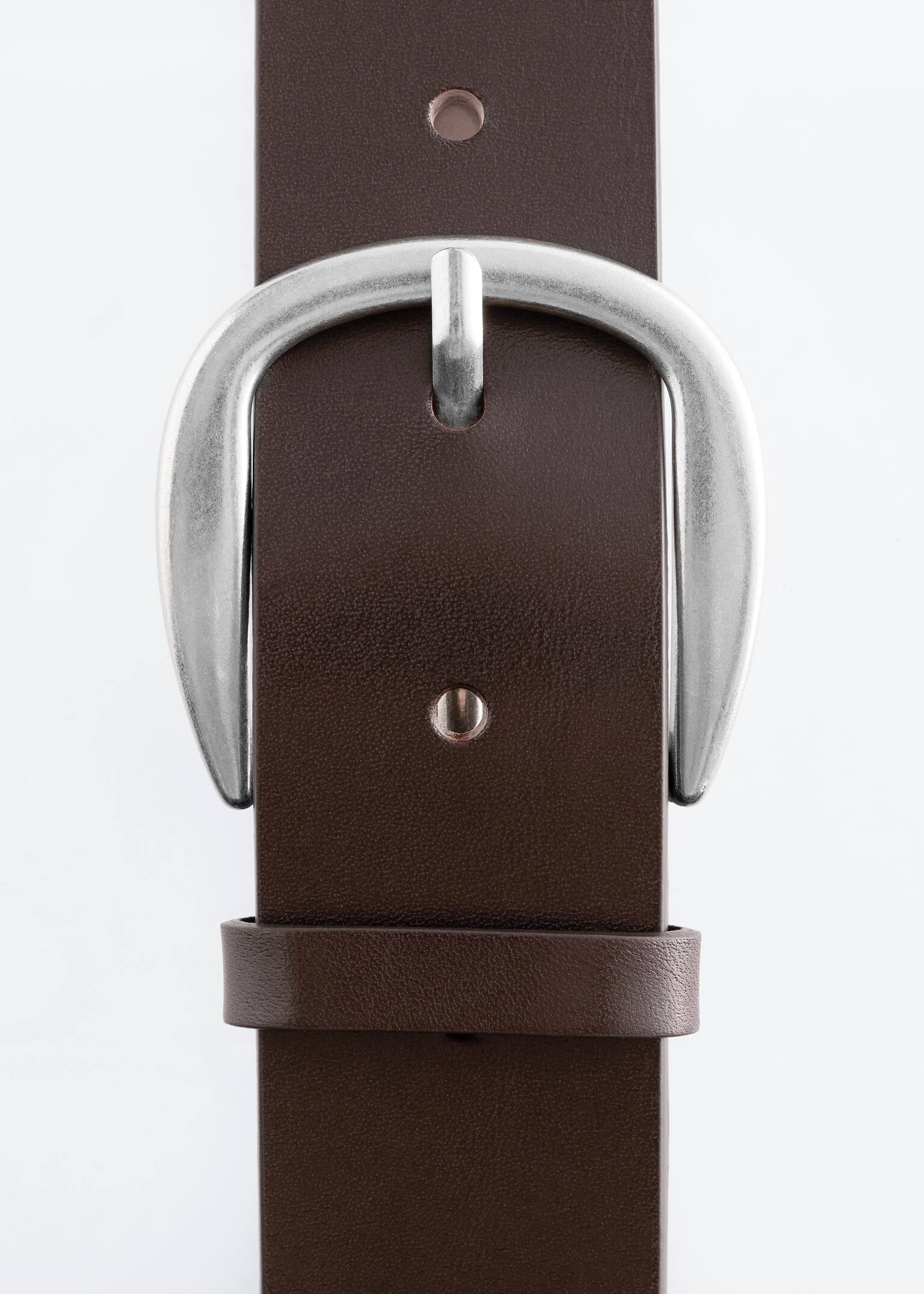 Skórzany pasek - Ciemnobrązowy/Czarny - 2