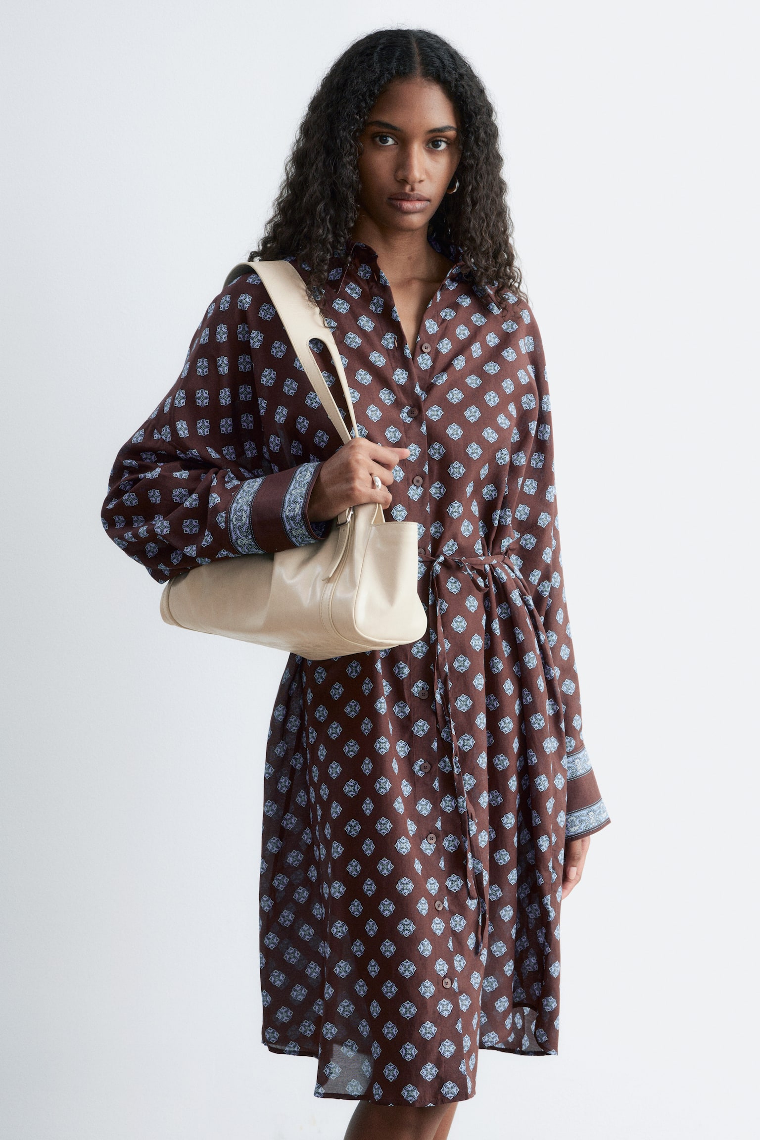 Printed Silk-Cotton Midi Dress - 5