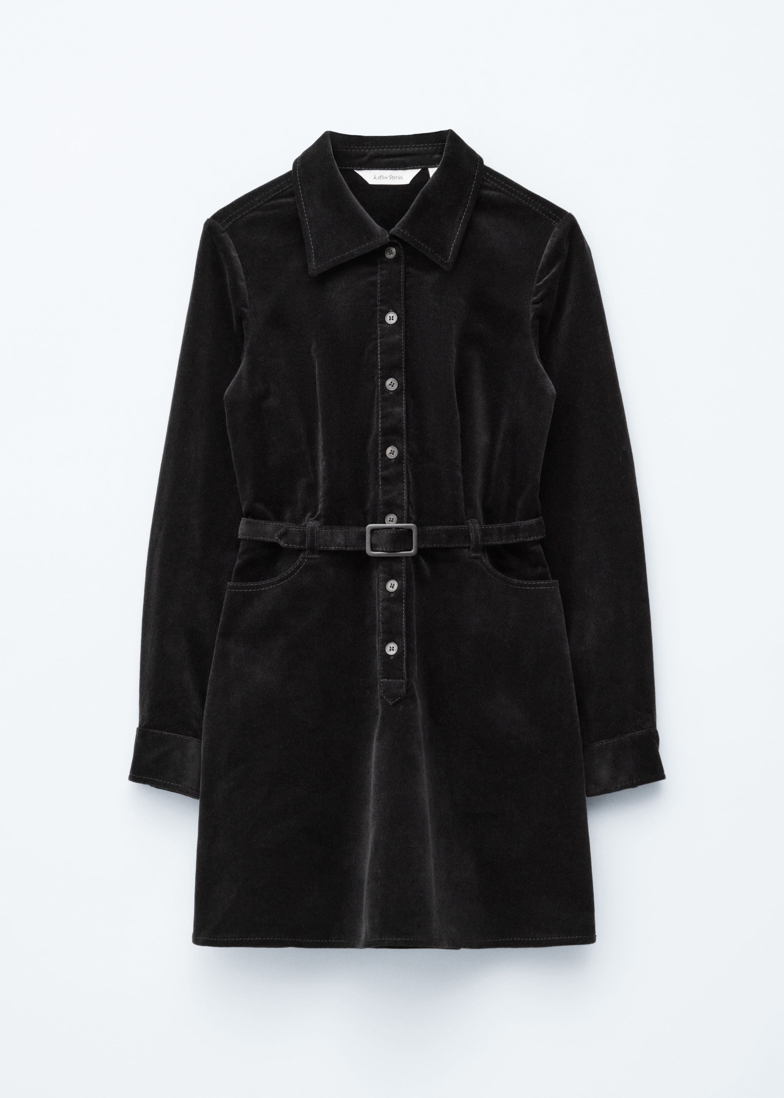 Image of Belted Velvet Mini Dress