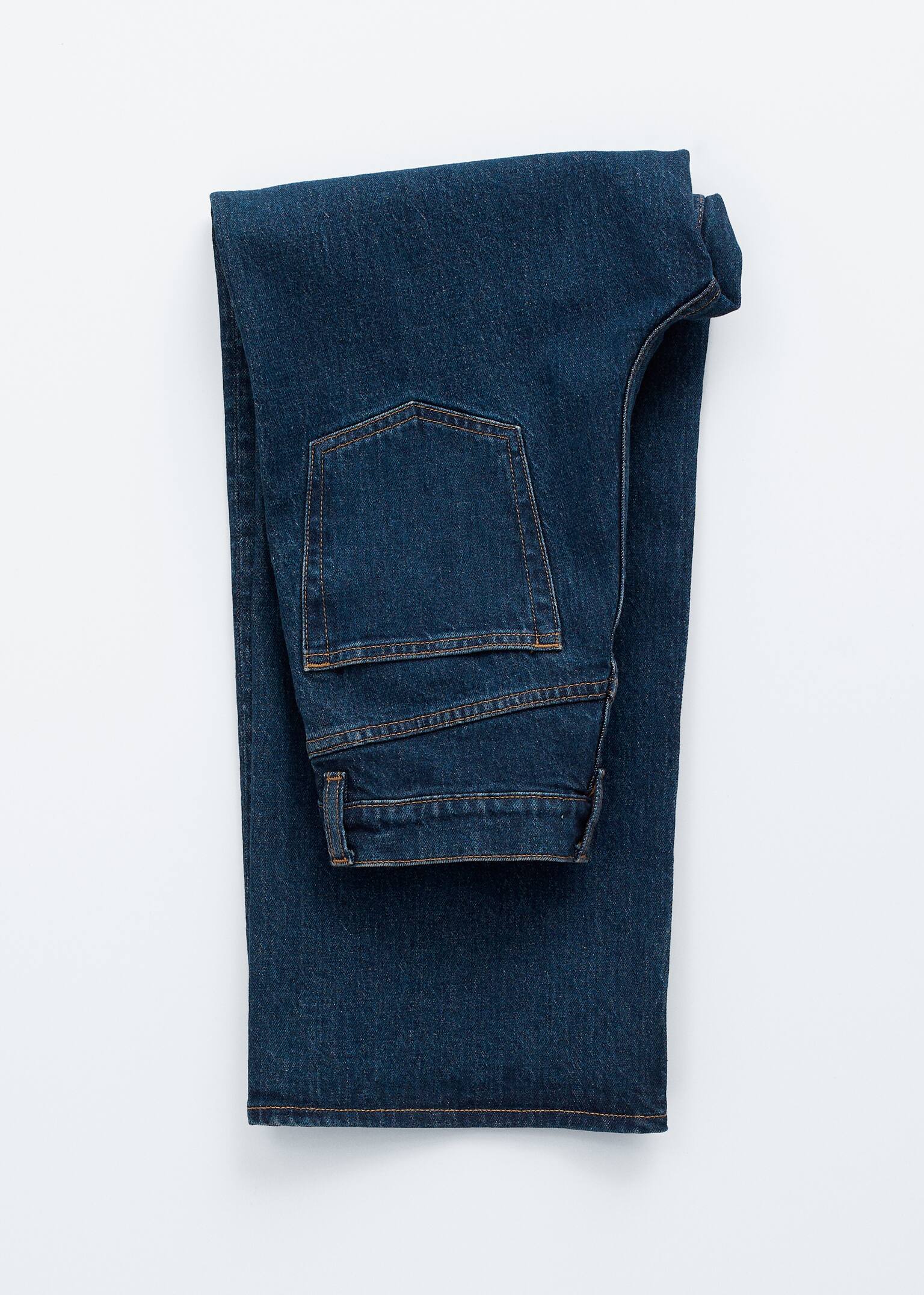 Verkürzte Jeans mit weitem Bein - Mittelblau/Schwarz/Hellblau/Weiß - 8
