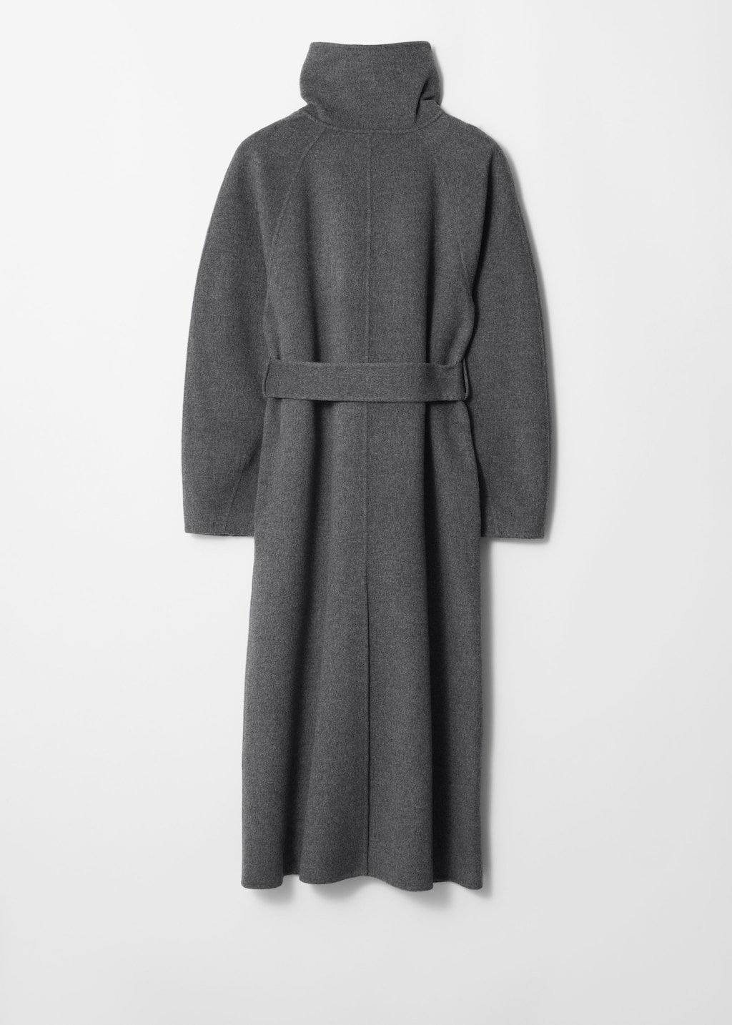 Funnel-Collar Wool Coat - Beige - Still Life